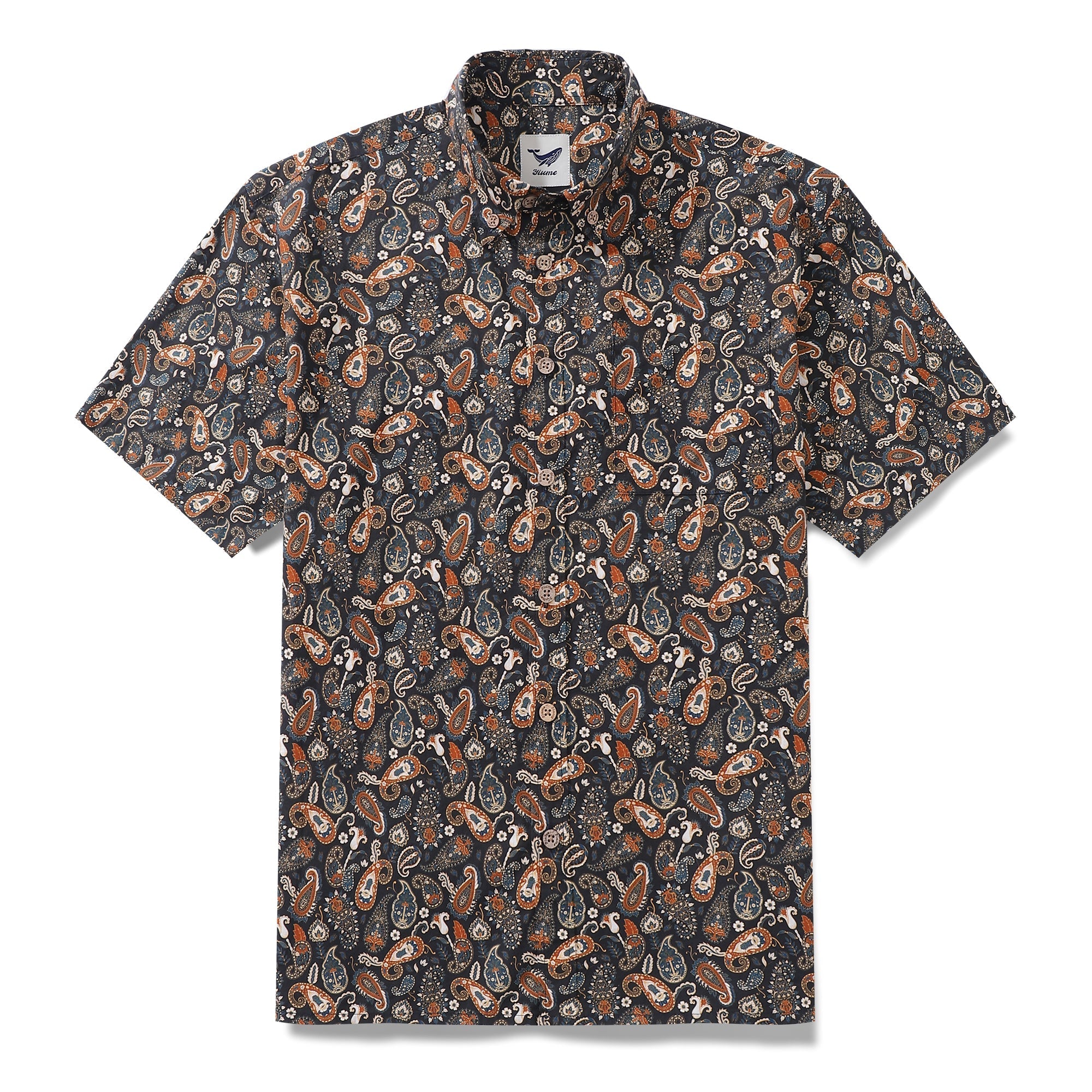 Men's Hawaiian Shirt Vintage Cotton Button-down Short Sleeve Aloha Shirt By Julia Madoka