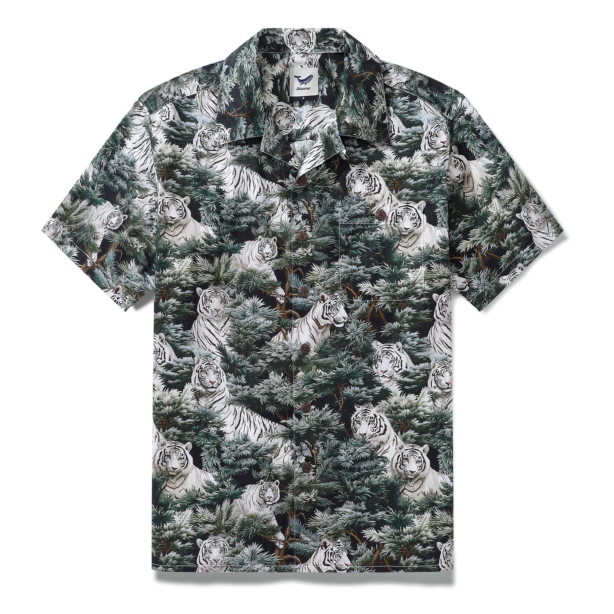 Hawaiian Shirt For Men Mighty Beast in the Pines Shirt Camp Collar 100% Cotton By Amy