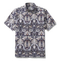 Men's Hawaiian Shirt The Garden of Serenity Cotton Button-down Short Sleeve 1940s Vintage Shirt By Sylvia
