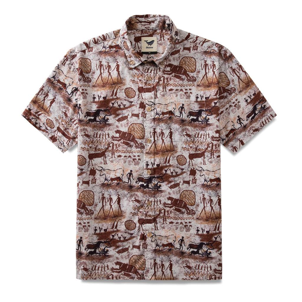 Men's Hawaiian Shirt Dawn of Artistry Print Cotton Button-down Vintage Aloha Shirt By Sun