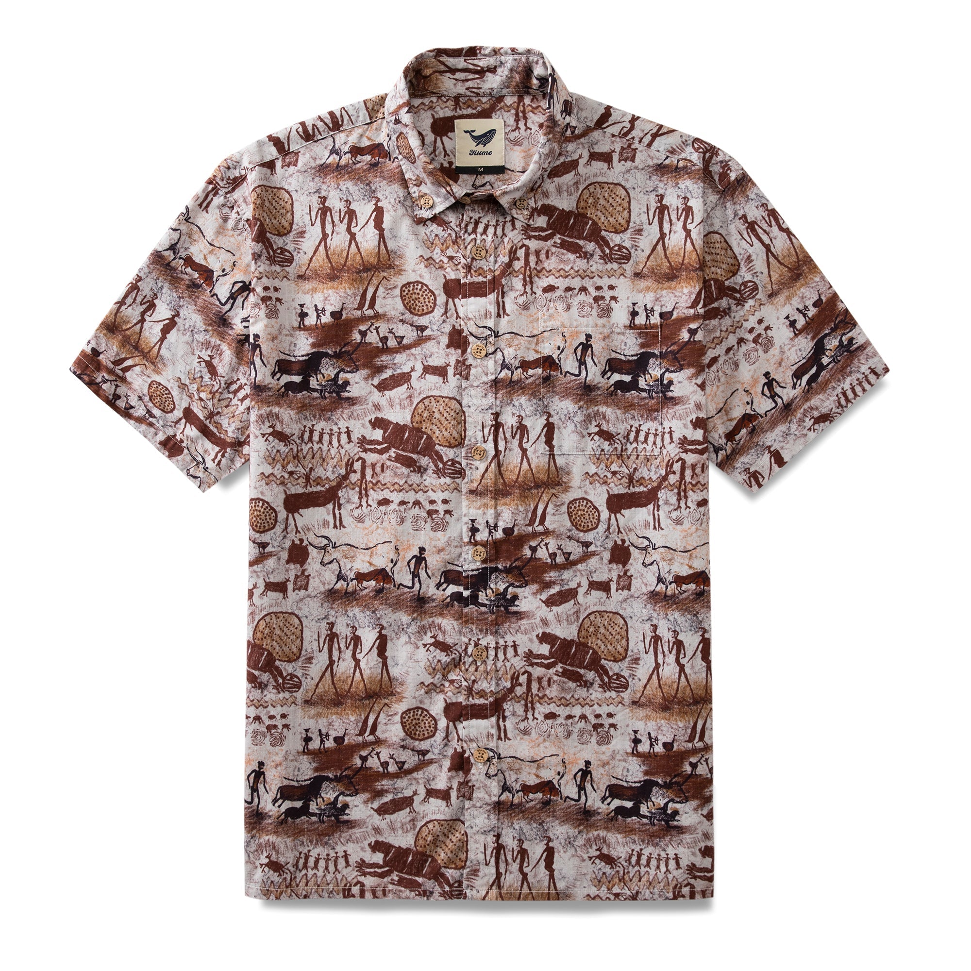 Men's Hawaiian Shirt Dawn of Artistry Print Cotton Button-down Vintage Aloha Shirt By Sun