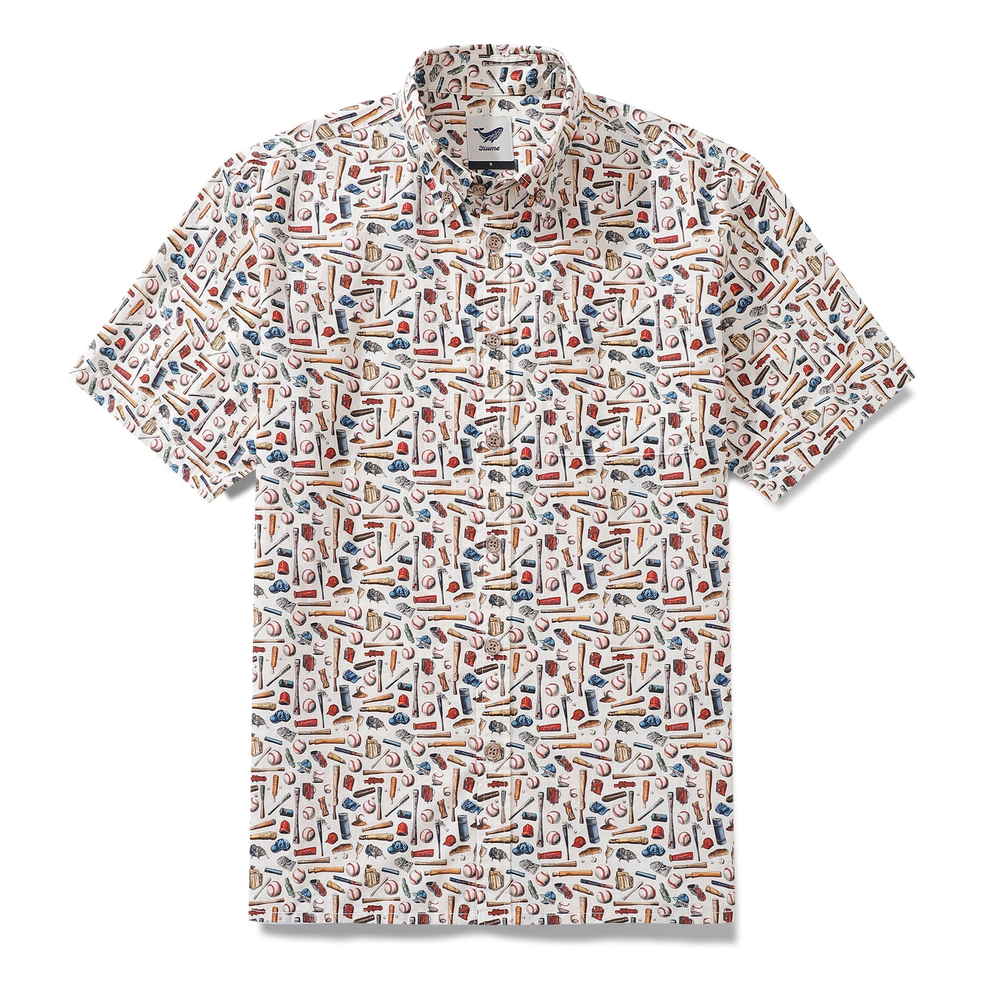 Men's Hawaiian Shirt Field of Dreams Print Cotton Button-down Short Sleeve Aloha Shirt By Amy