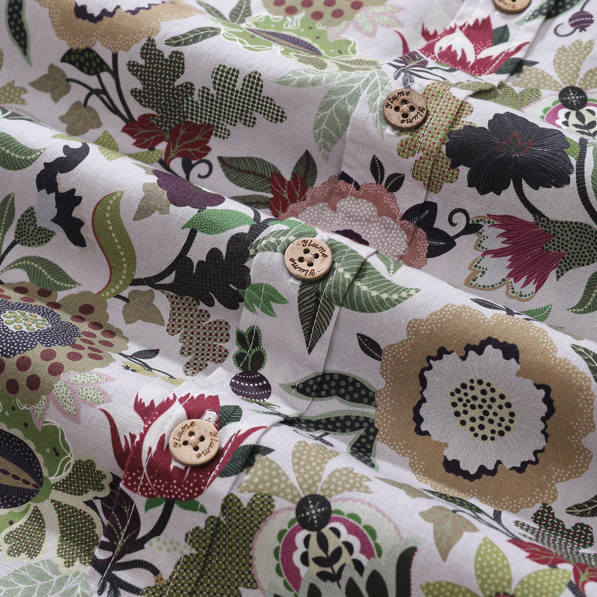 Men's Hawaiian Shirt Floral Circus By Sarah Cotton Button-down Short Sleeve Aloha Shirt By Sarah Thorpe