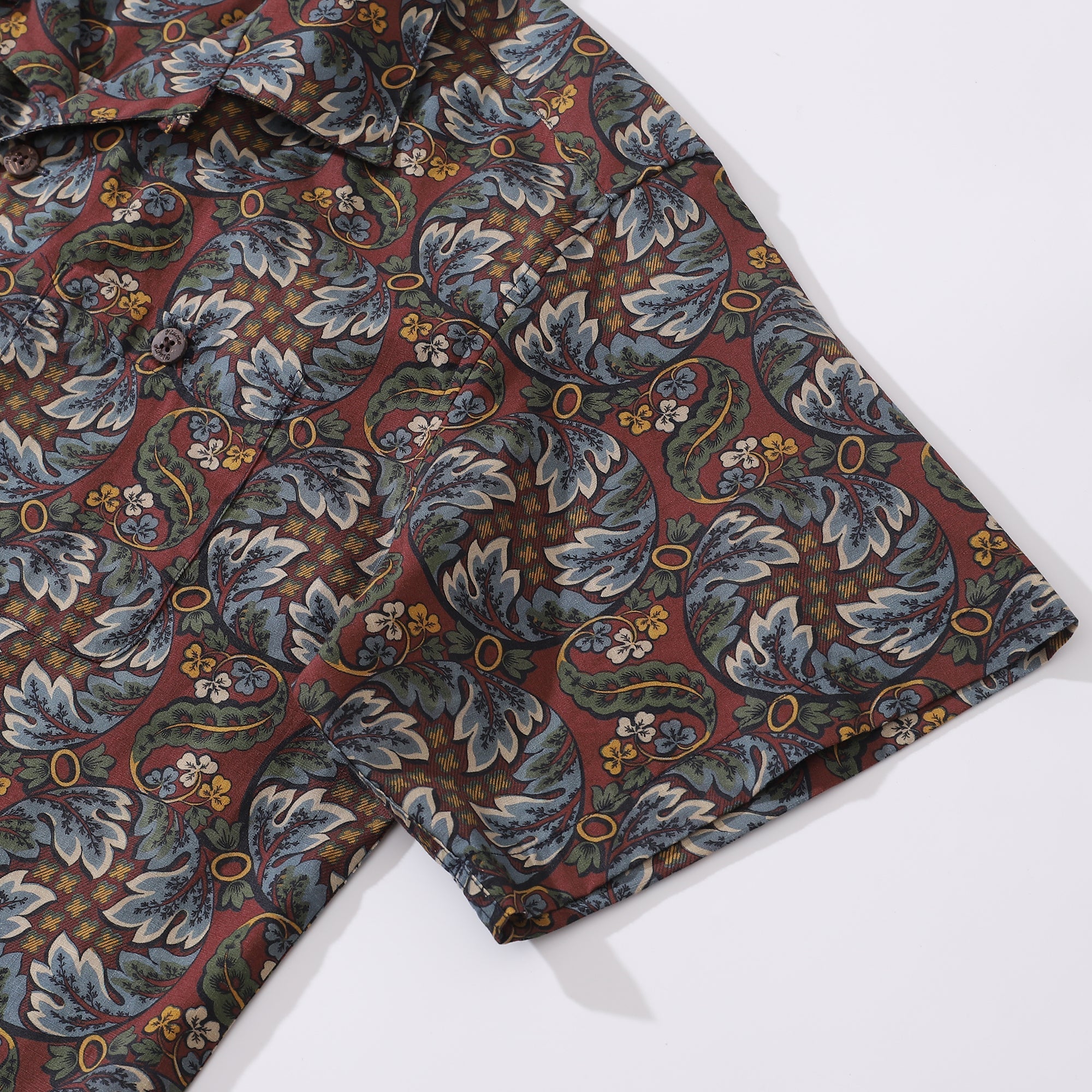 Vintage Hawaiian Shirt For Men Vibrant Cycle Morris Shirt Camp Collar 100% Cotton By Cigar