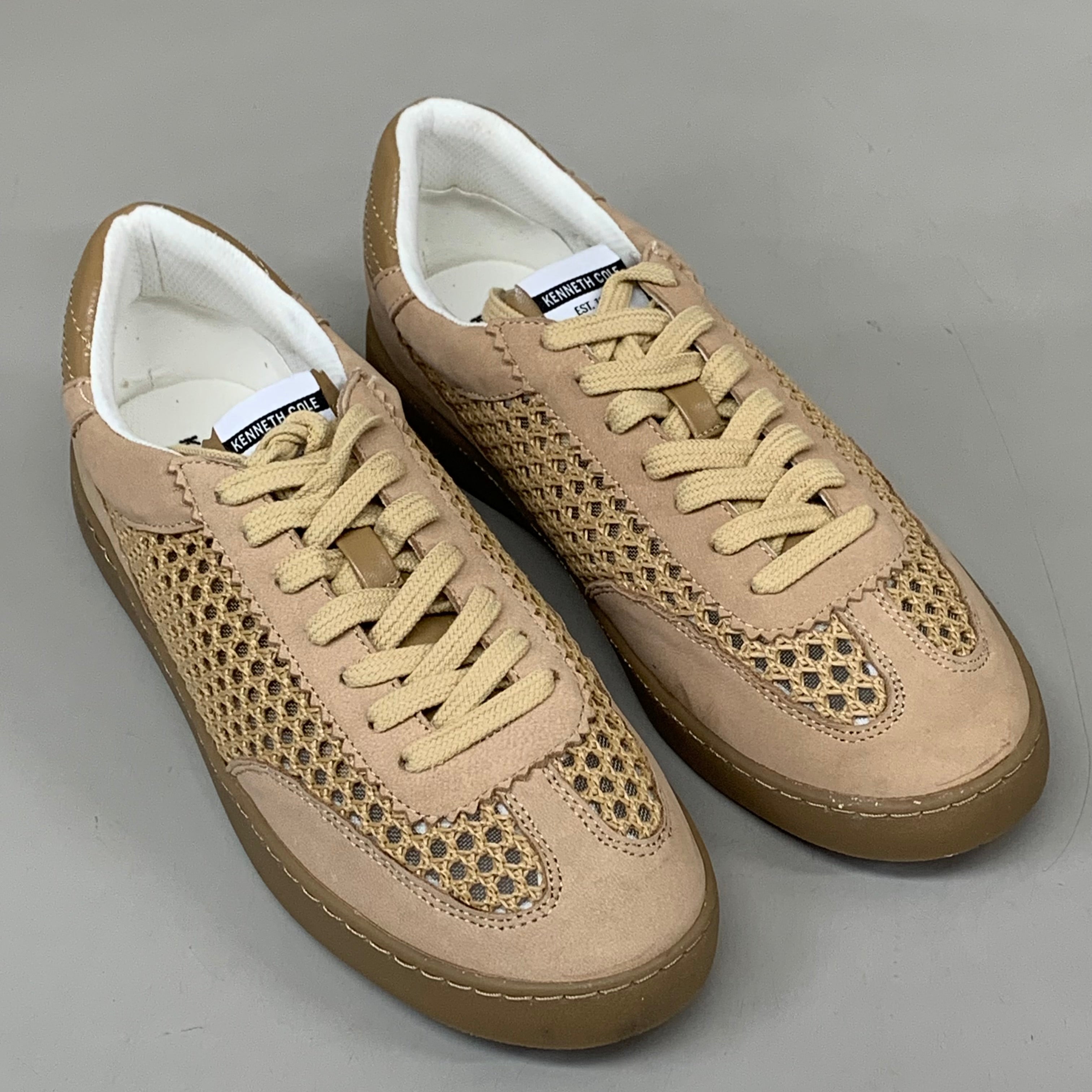 KENNETH COLE Sam Raffia Mesh Sneaker Women's Sz 8.5 Natural Mesh KL23SAM07