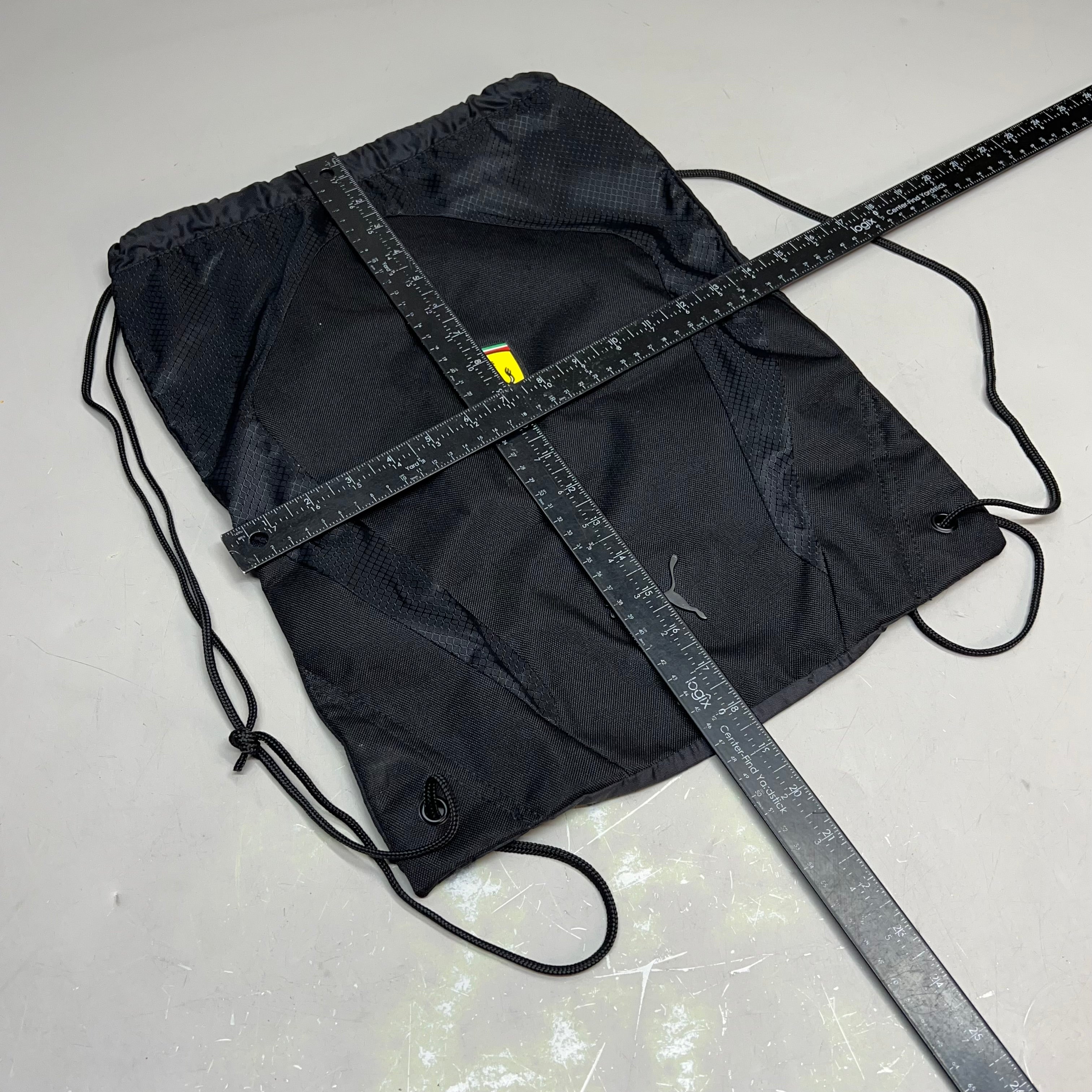 PUMA  Ferrari Drawstring Closure Bag 100% Nylon 18"x14" Black (Pre-Owned)