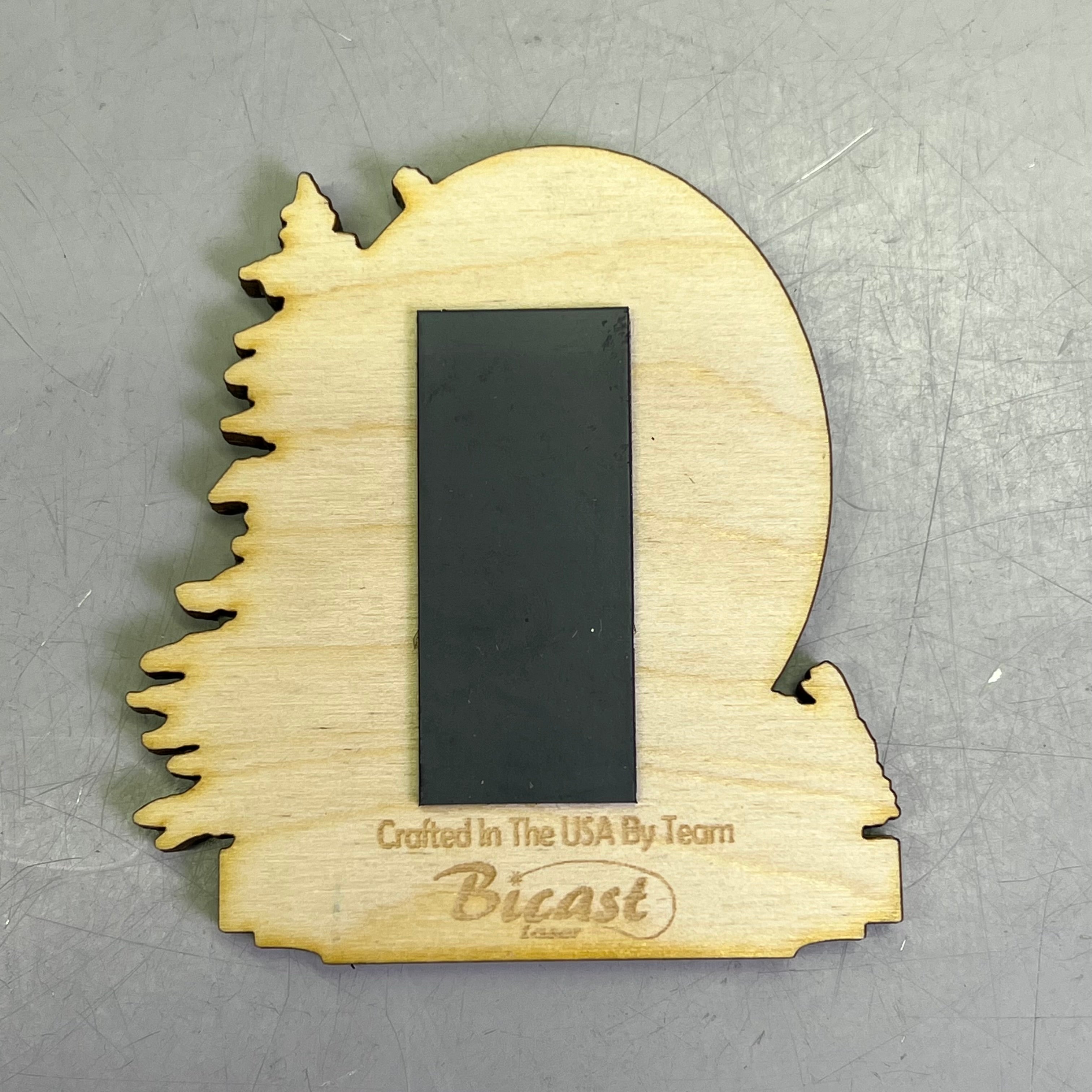(2 PACK) Eagle in Mountains Laser Cut Wood Magnet Souvenir JUNEAU,AK Made In USA