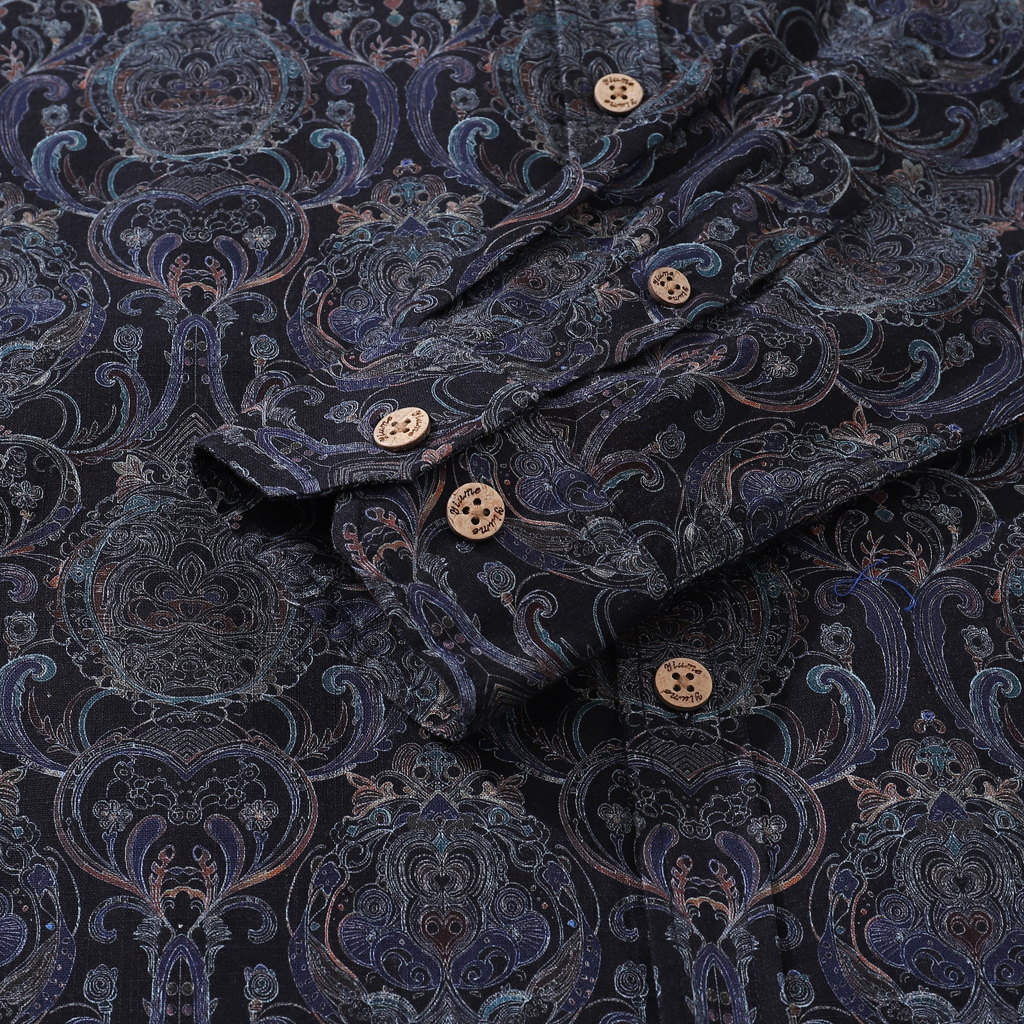 Men's Hawaiian Shirt Symmetrical Aesthetics Cotton Button-down Long Sleeve Aloha Shirt By Cigar