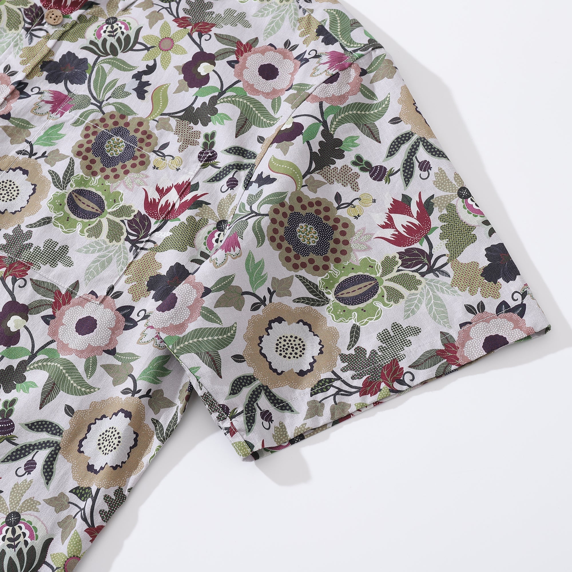 Men's Hawaiian Shirt Floral Circus By Sarah Cotton Button-down Short Sleeve Aloha Shirt By Sarah Thorpe