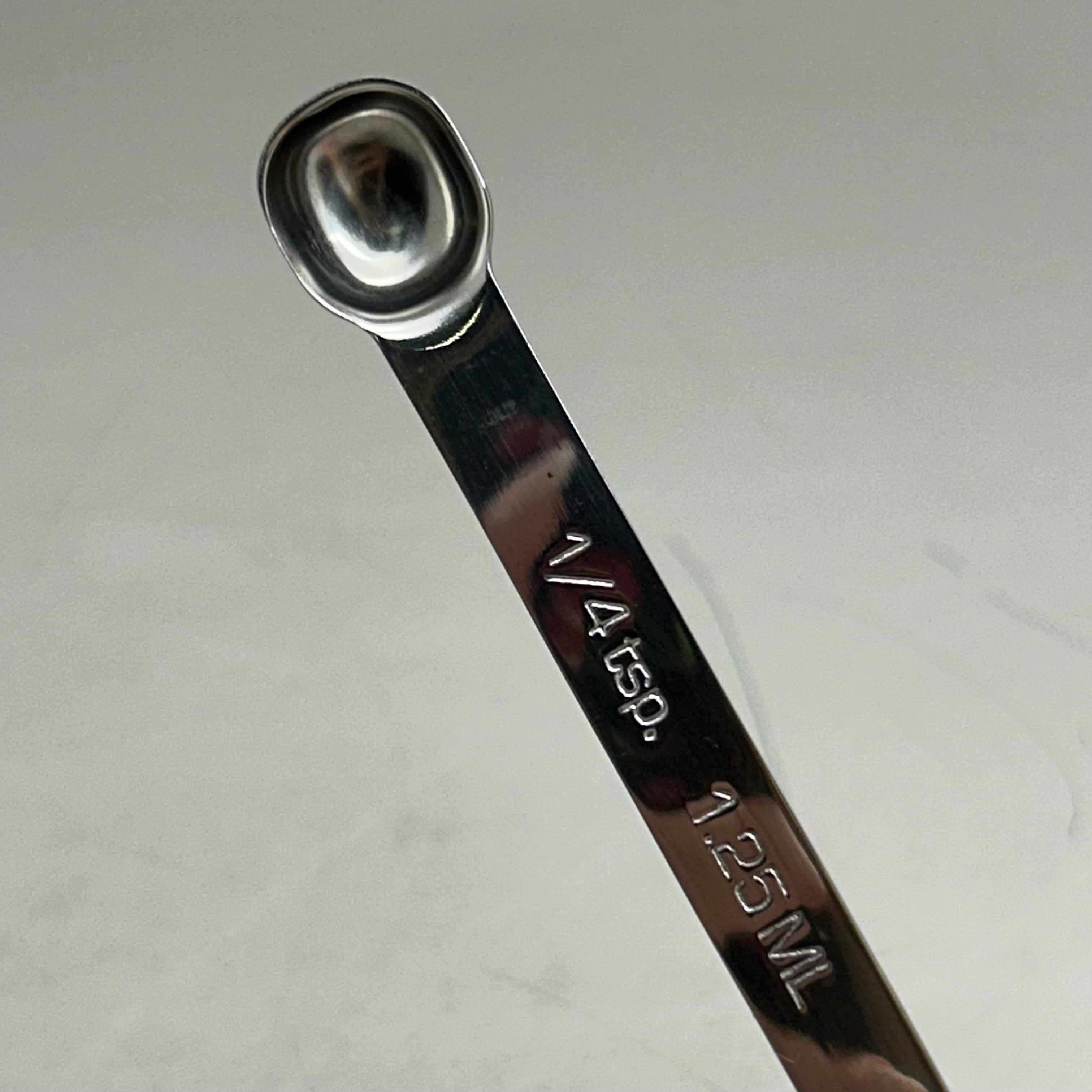 RSVP (6 Spoons) Endurance Stainless Steel Measuring Spice Spoon Set 1/8tsp,1/4tsp,1/2tsp,3/4tsp,1tsp, 1tbs