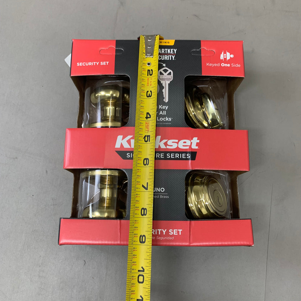KWIKSET Entry Door Knob & Single Cylinder Deadbolt Combo 1-3/8" to 1-3/4 Door Thickness Juno Polished 99910-032