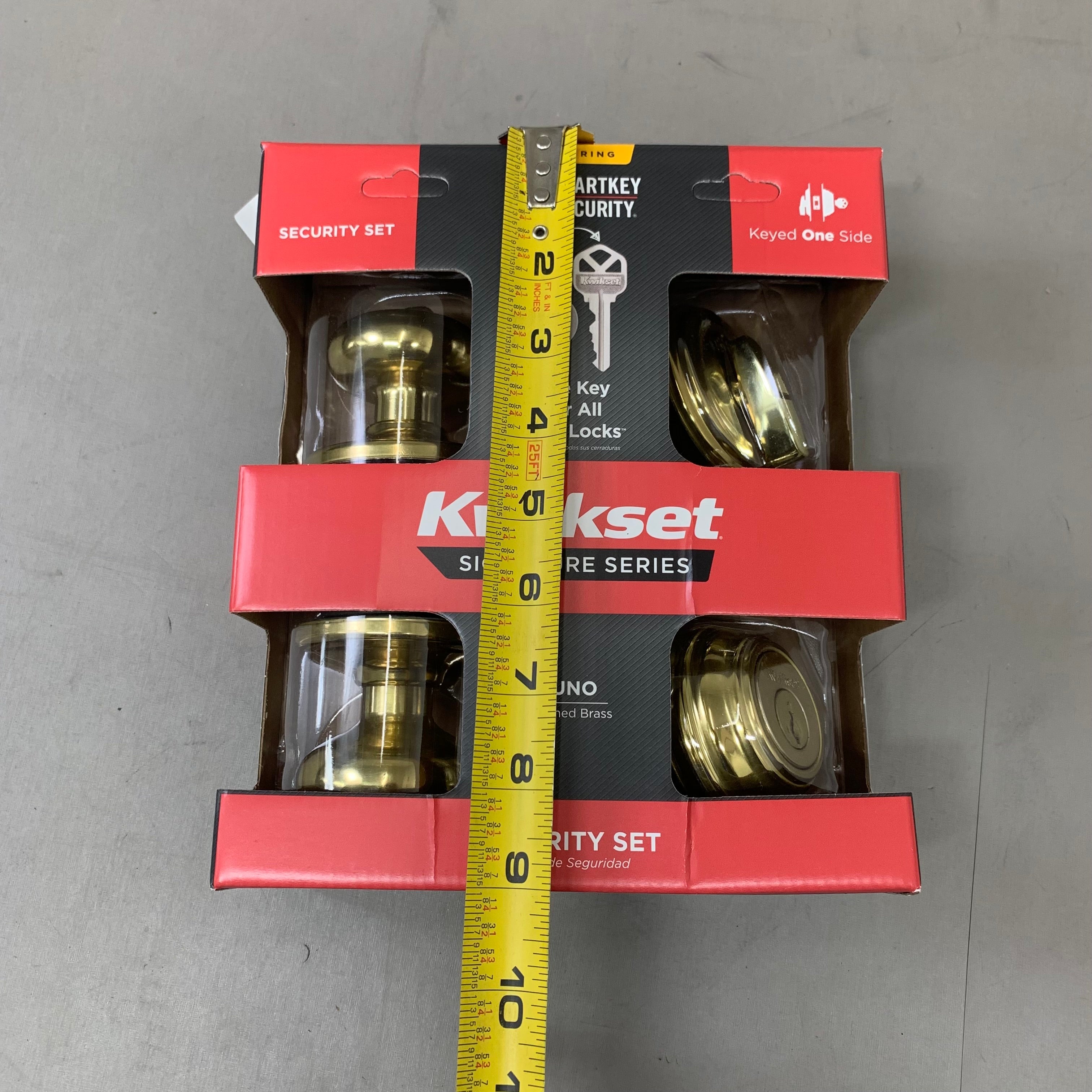 KWIKSET Entry Door Knob & Single Cylinder Deadbolt Combo 1-3/8" to 1-3/4 Door Thickness Juno Polished 99910-032