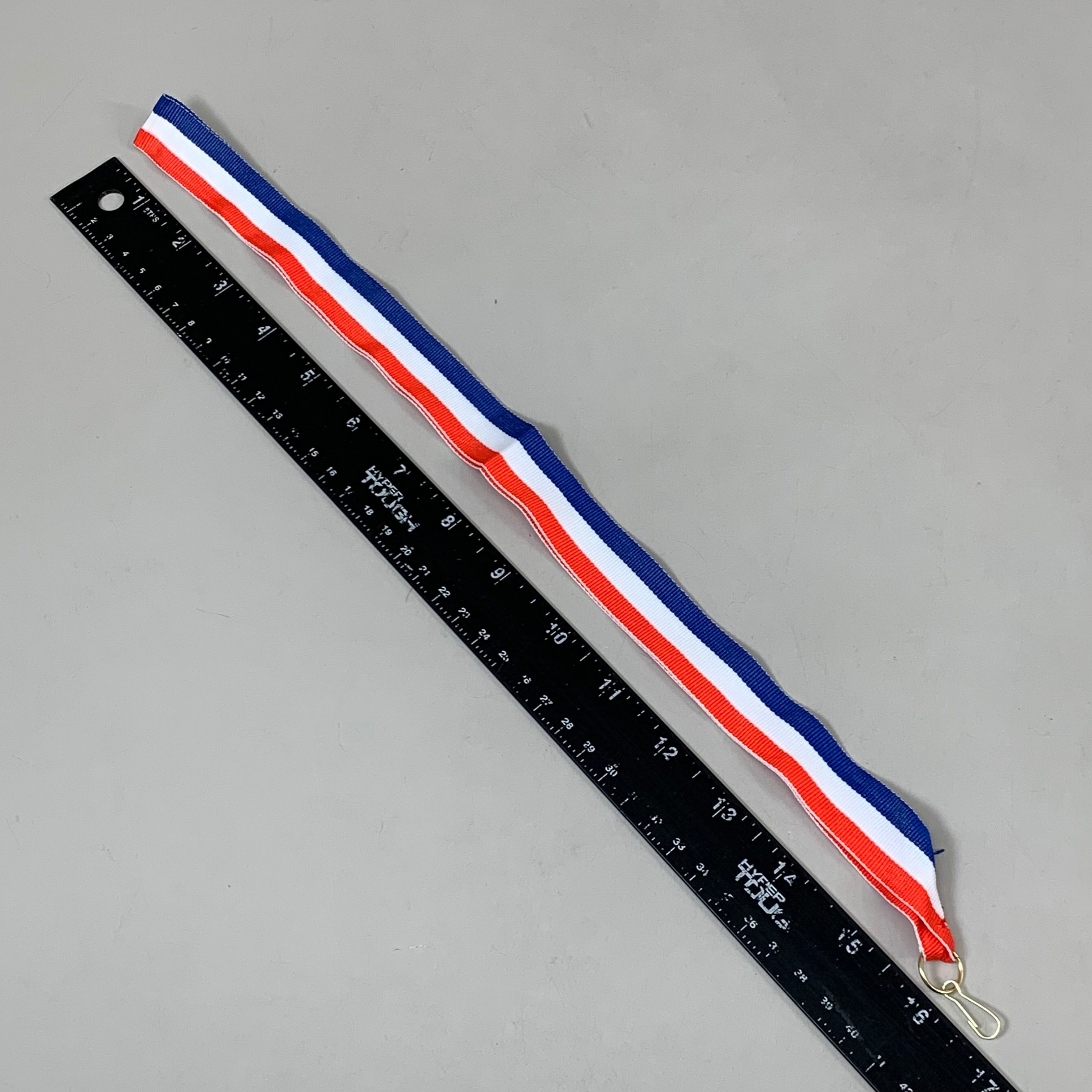 (100 PACK) Lanyard Red White Blue 17" Gold Hook