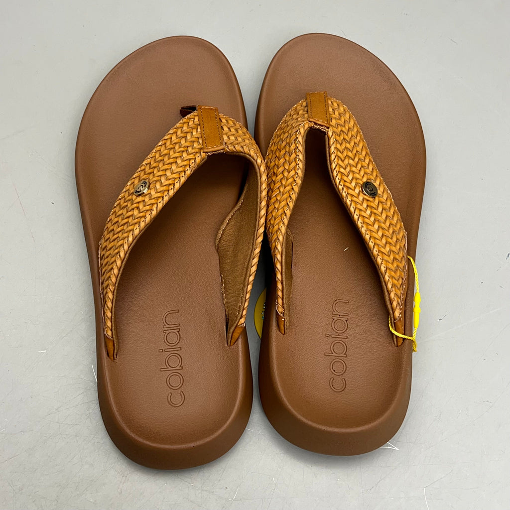 COBIAN Palmilla Braided Synthetic Leather Strap Sandals Women's Sz 8 EU 38.5 Tan PAL25-230-8