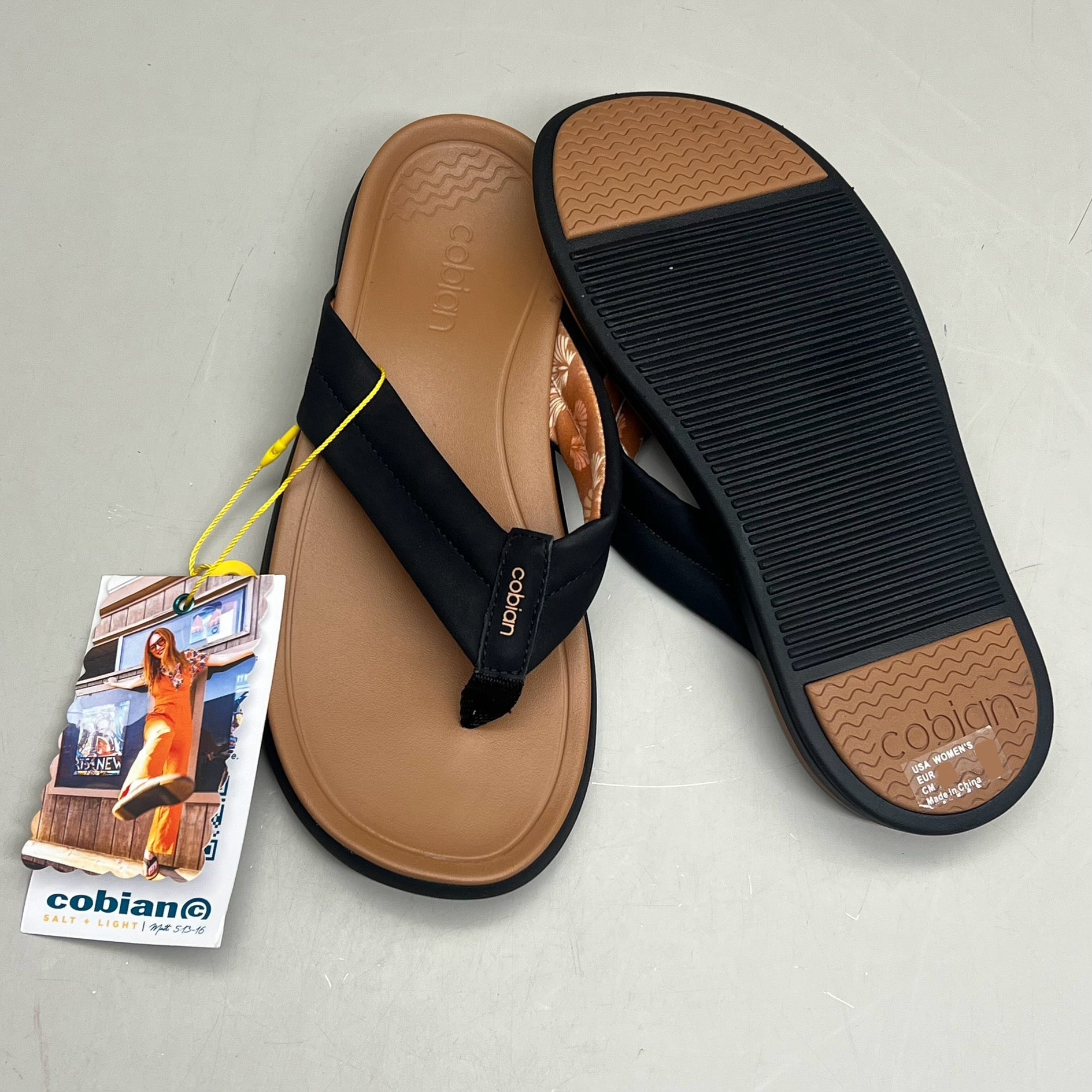 COBIAN Darby Synthetic Suede Strap Sandals  Women's SZ 9, EU 39.5 Black DAR24-001-9