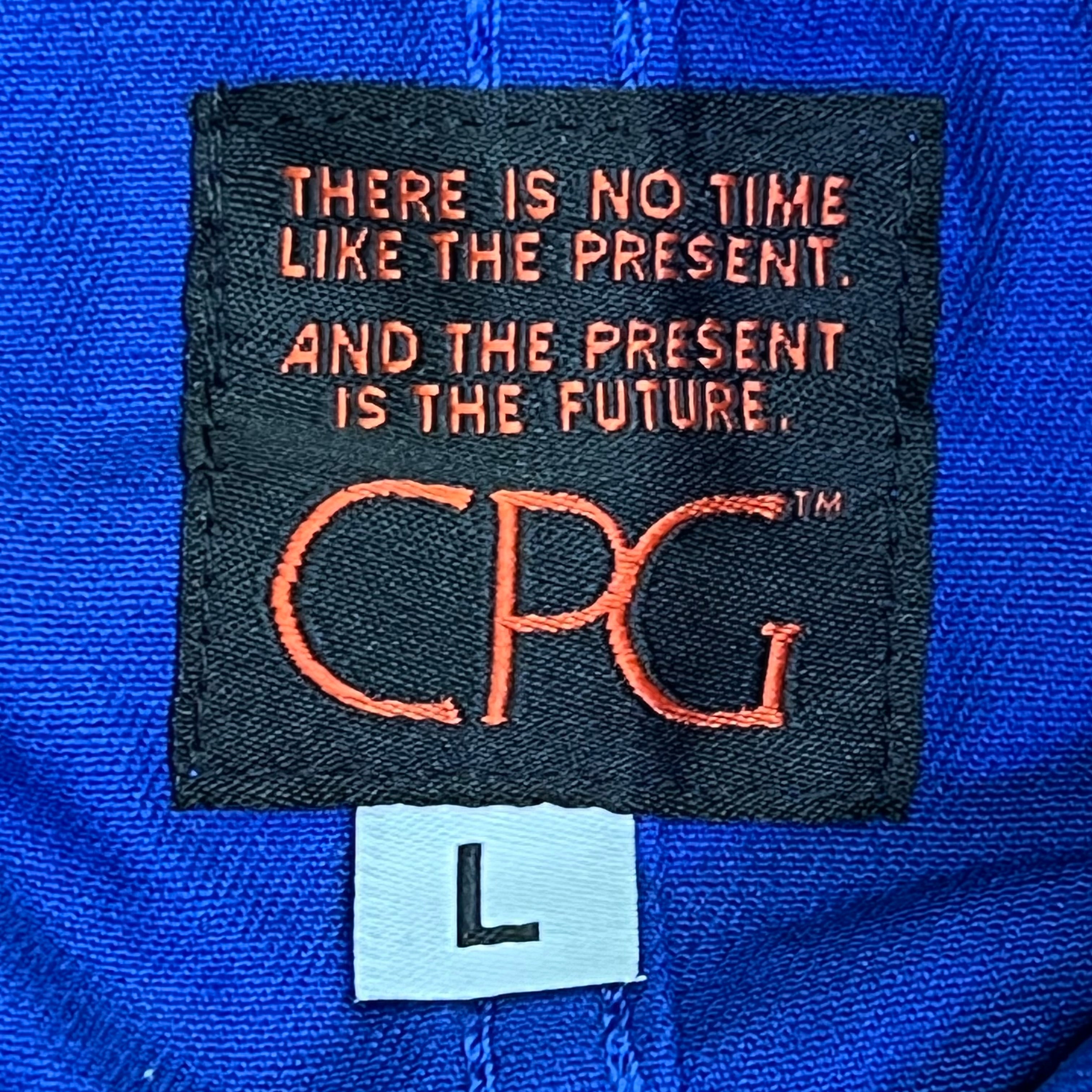 CPG CODEGRAPHY WORLDWIDE 4 Pocket Button Up Shore Coat Men's Sz L Blue