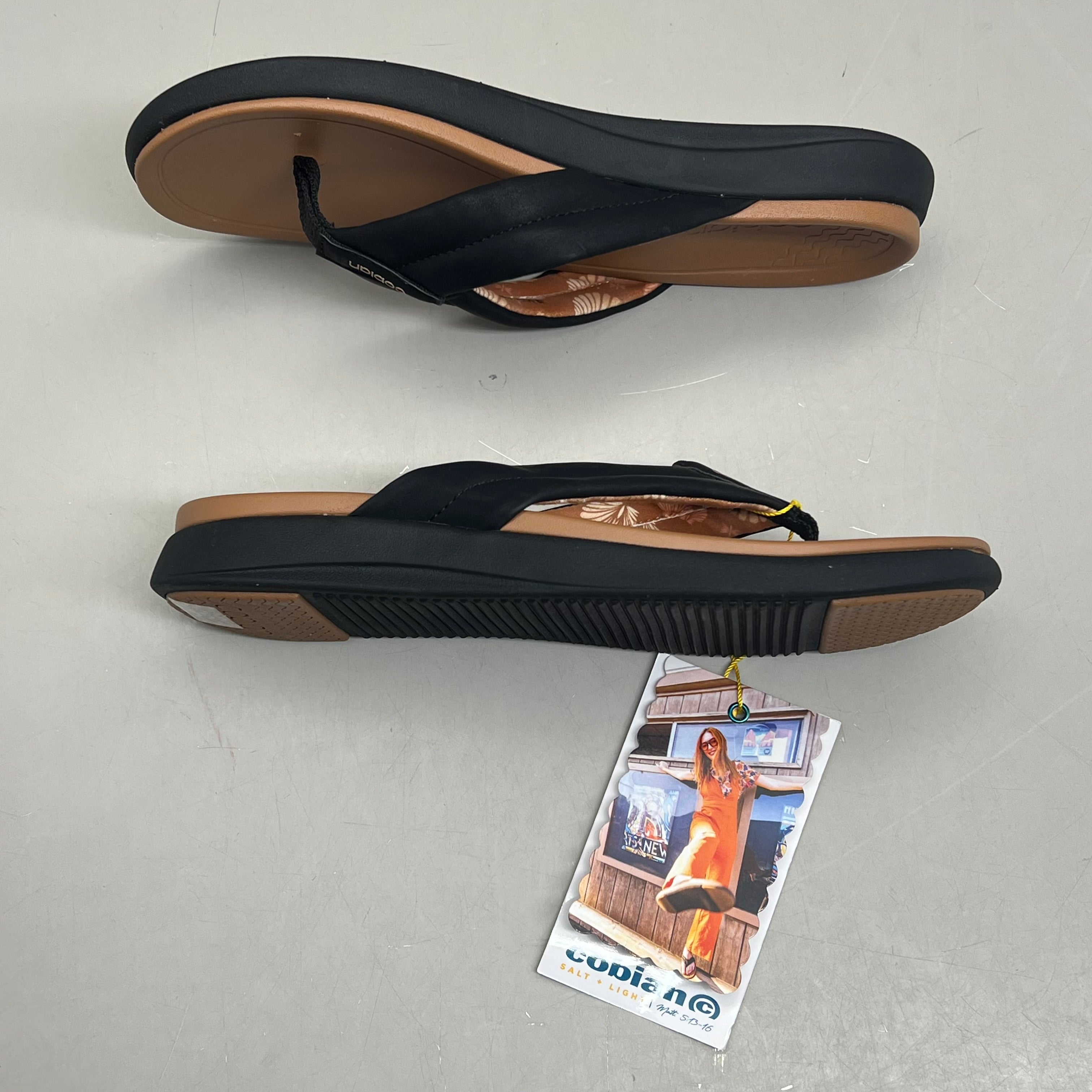 COBIAN Darby Synthetic Suede Strap Sandals Women's SZ 7, EU 37 Black DAR24-001-7