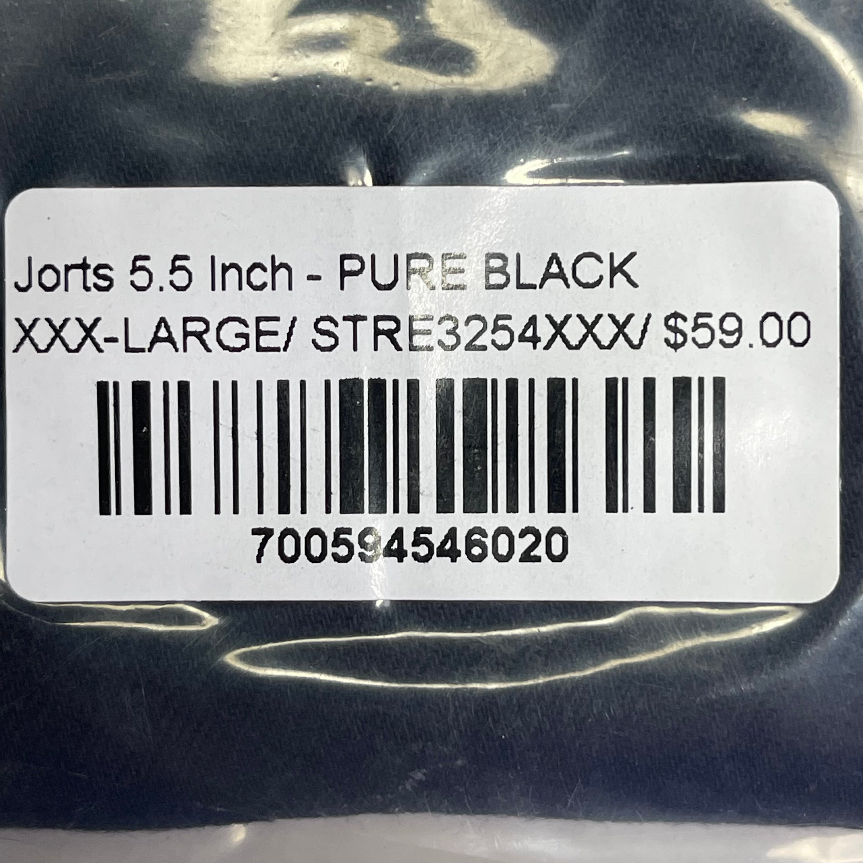 HANDUP APPAREL Jorts 5.5" XXXL Men's Pure Black STRE3254XXX