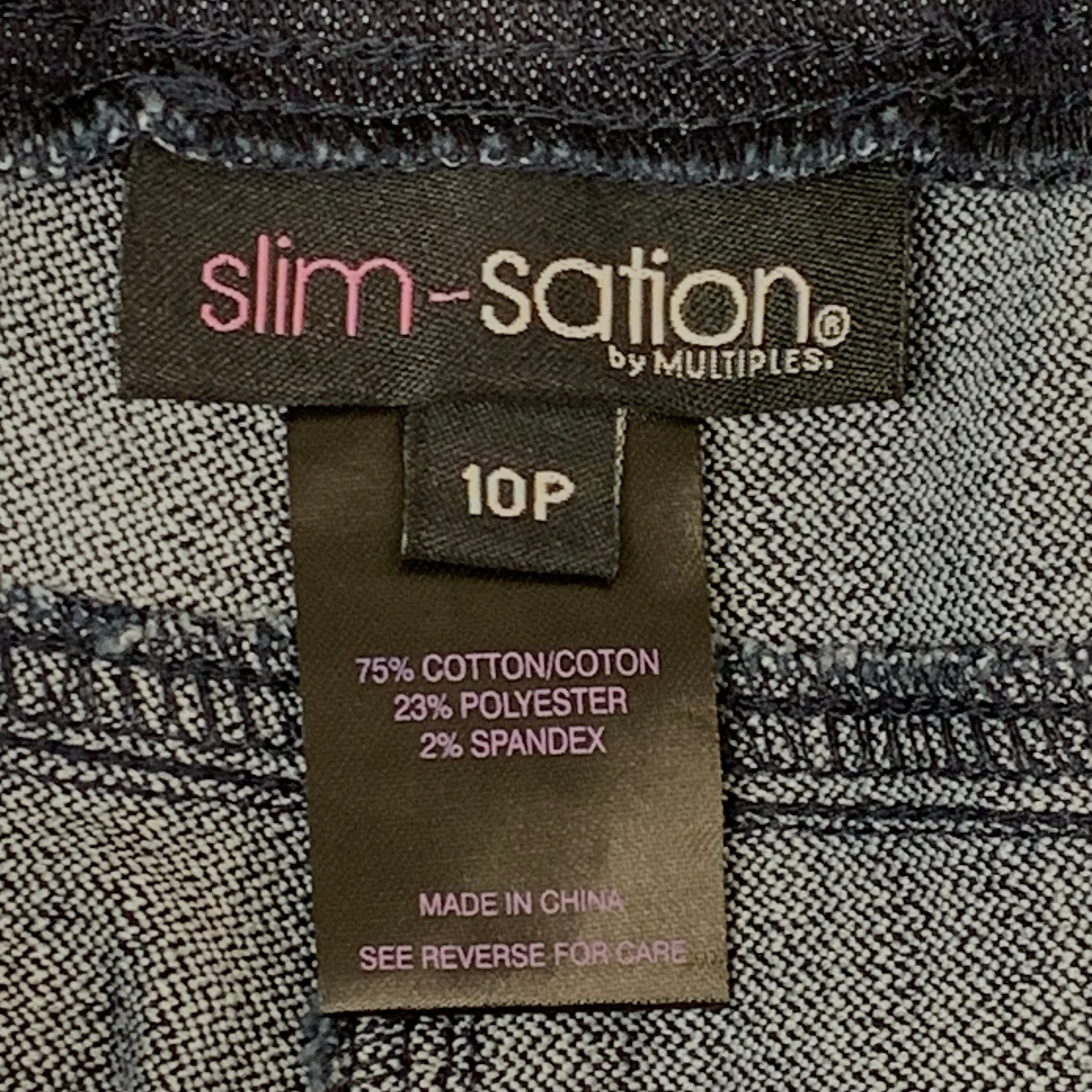 MULTIPLES Ankle Pants Petite Women's Sz 10P Denim M2623P