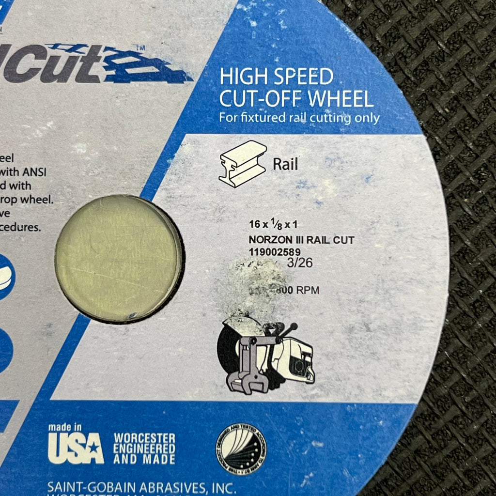 NORTON (10 PACK) High Speed Reinforced Cut off Wheel 16 X 1/8 X 1, Black