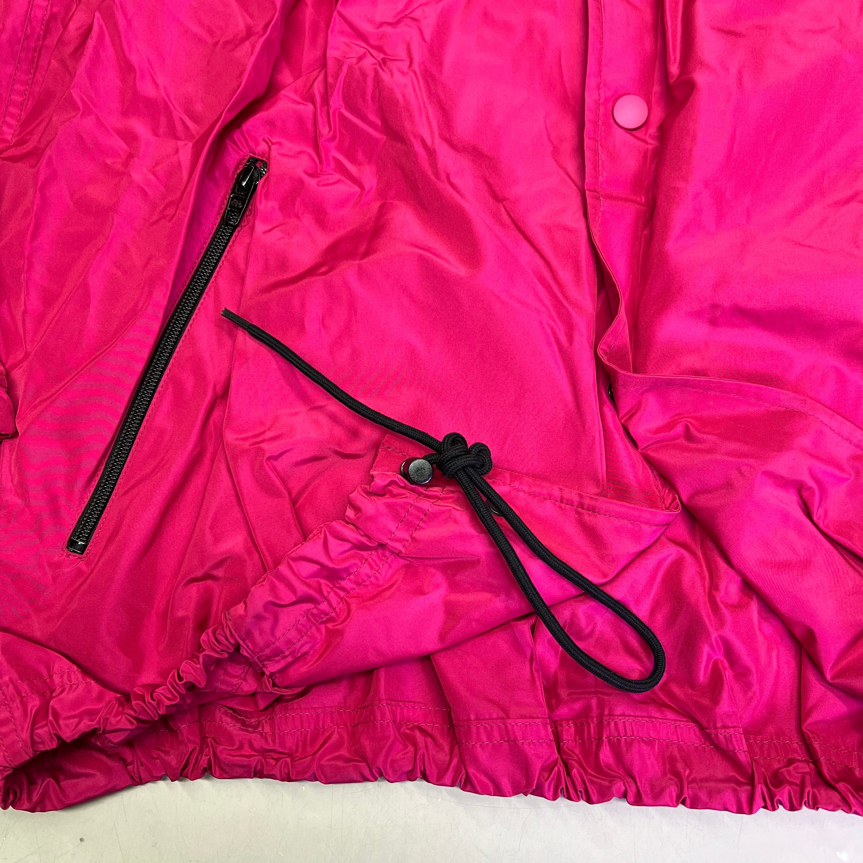 BALENCIAGA Oversized Logo Raincoat Made In Italy Women's Sz 38 Magenta