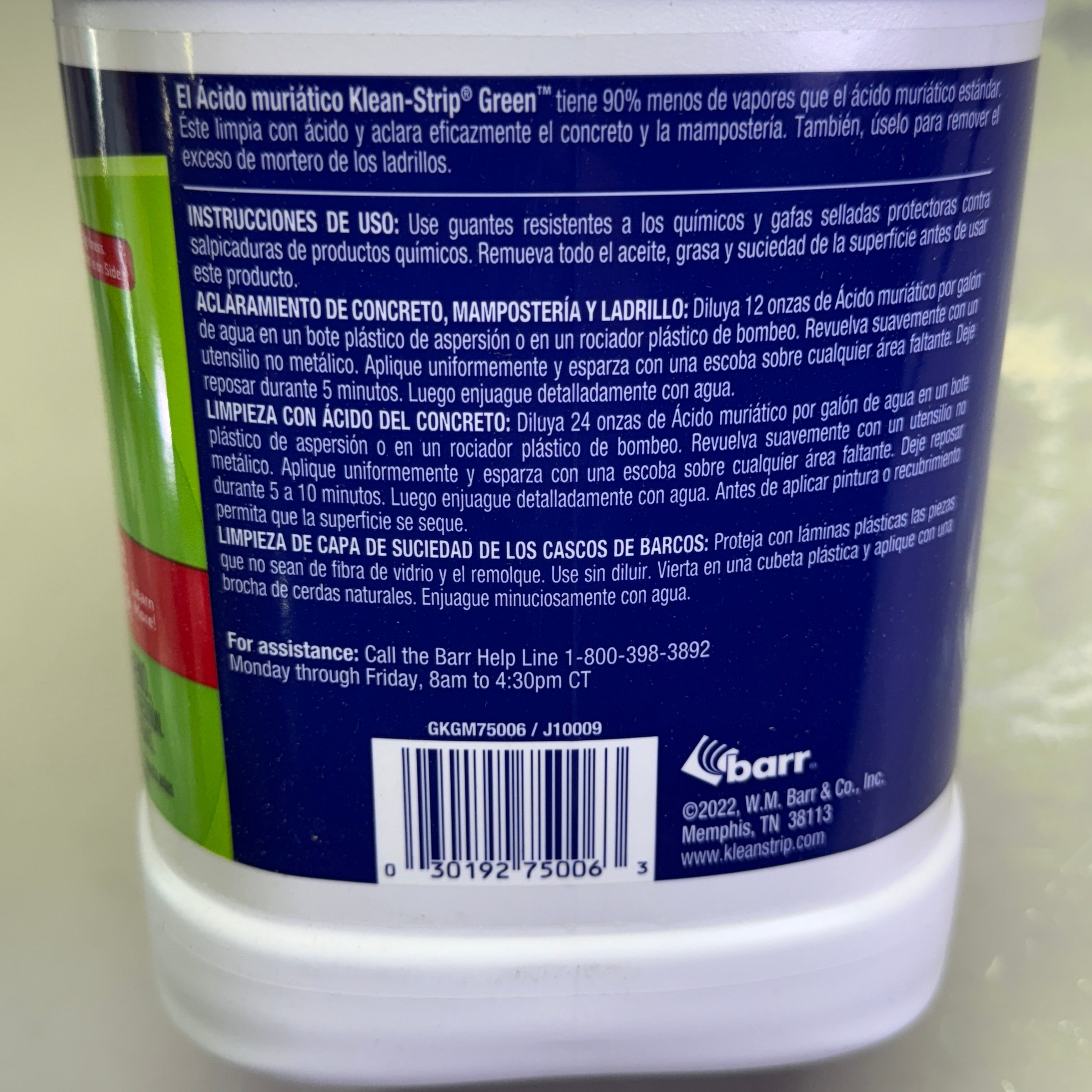 ZA@ KLEAN STRIP Muriatic Acid *Etches Concrete* 1 Gallon GKGM75006