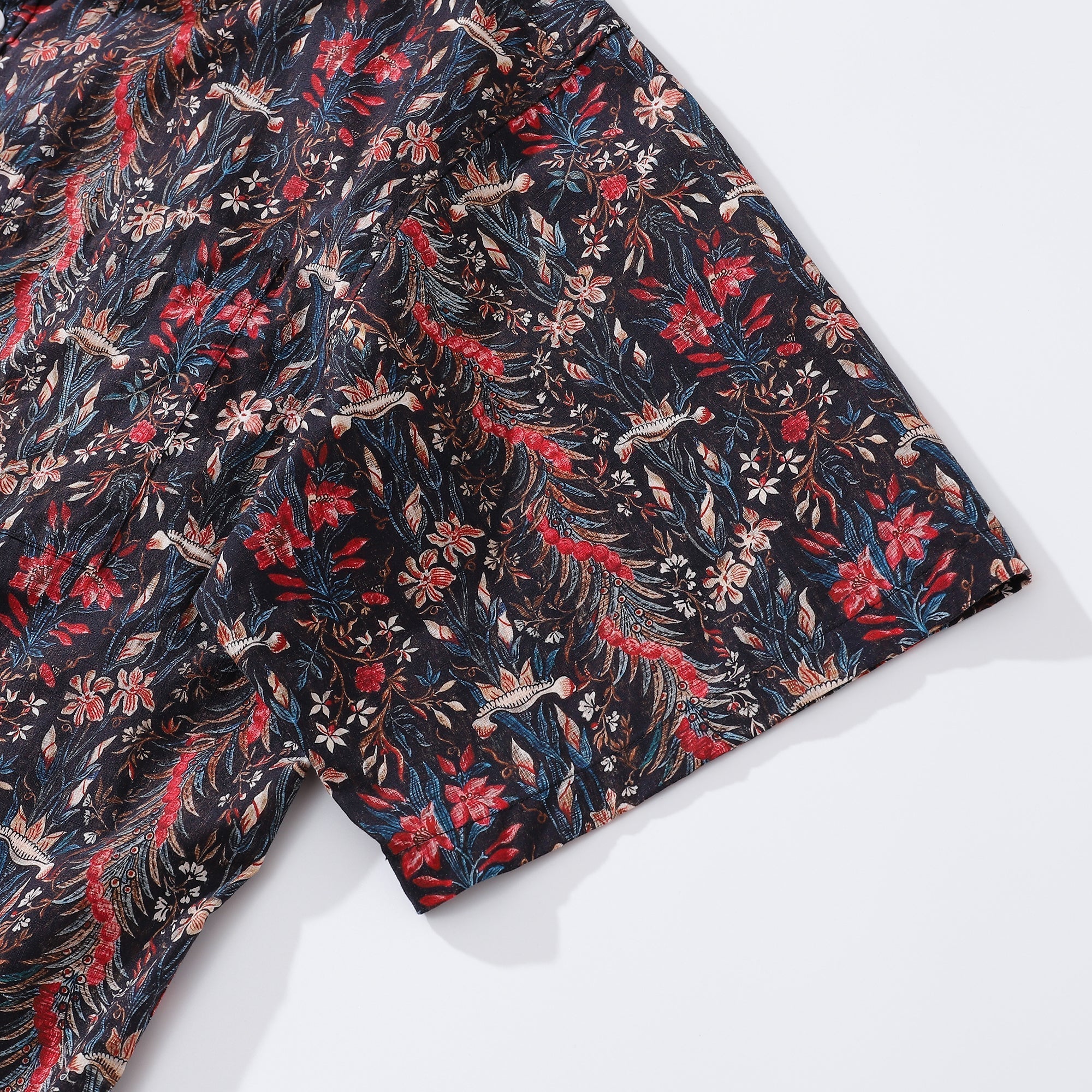 Men's Hawaiian Shirt The Genus Iris Print Cotton Button-down Short Sleeve Aloha Shirt By Amy