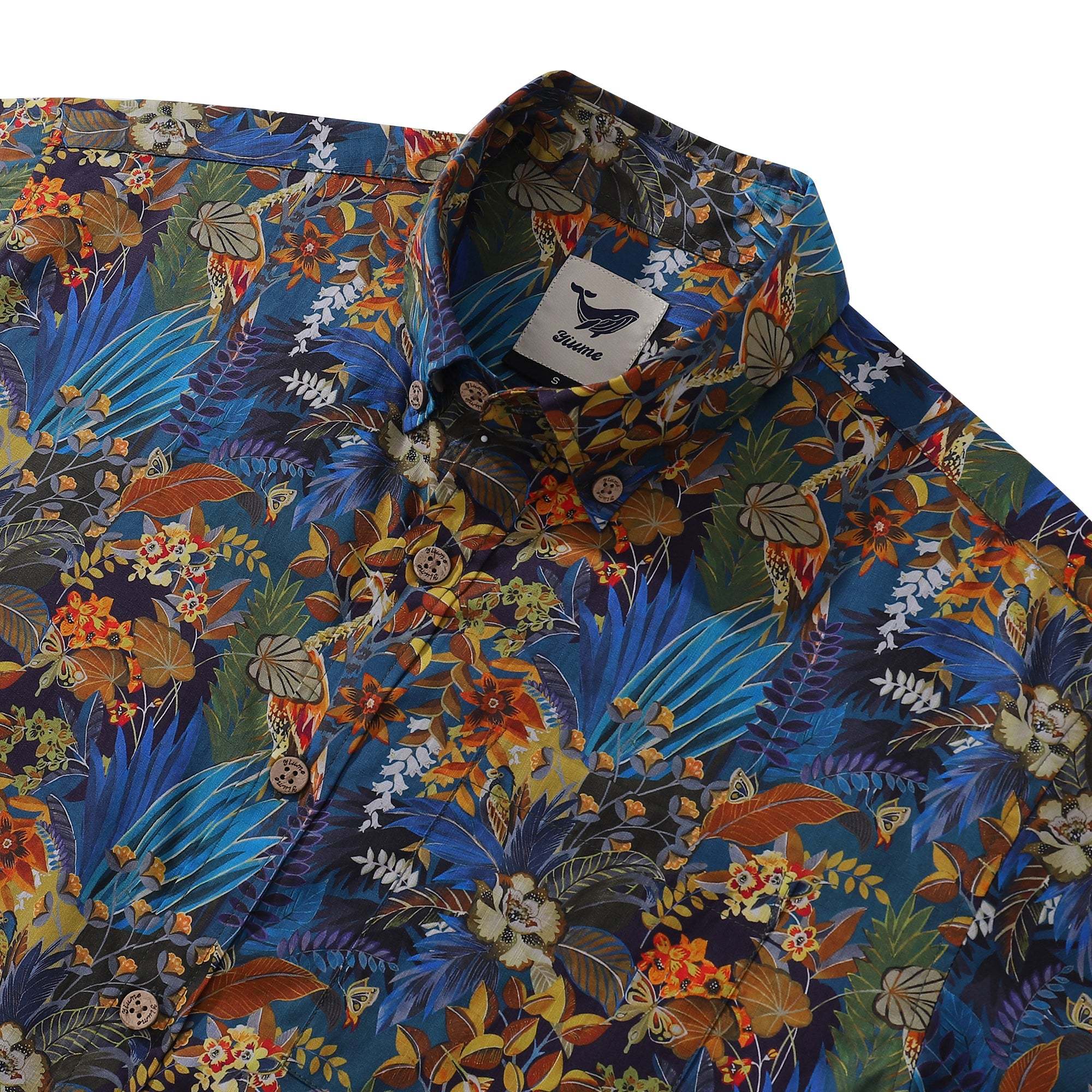 Hawaiian Shirt For Men Leisure time Button-down Short Sleeve 100% Cotton Shirt By Seven
