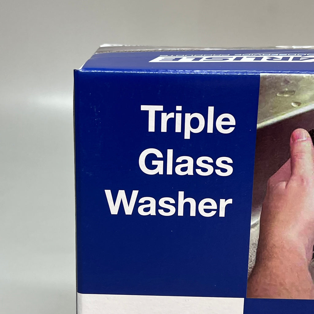 CARLISLE Sparta Heavy Duty Manual Triple Glass Washer 8" Black/White 4046103