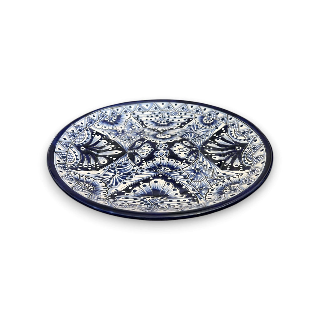 11.5" Talavera Blue & White Dinner Plate | Mexican Dinnerware