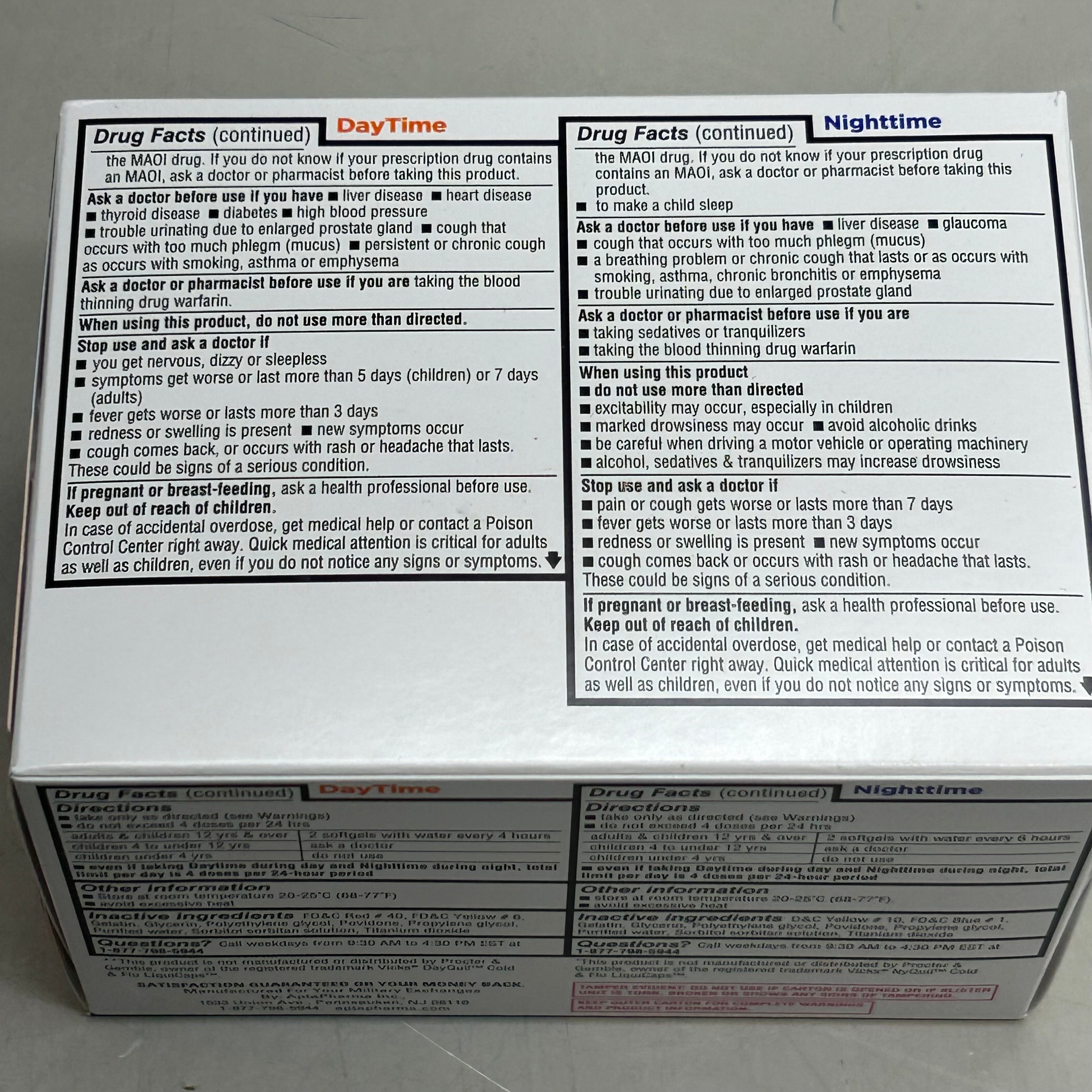EXCHANGE SELECT (2 Pack, 32 Day Caps, 16 Night Caps) Day/Night Time Cold/Flu Relief Soft Gel Capsules