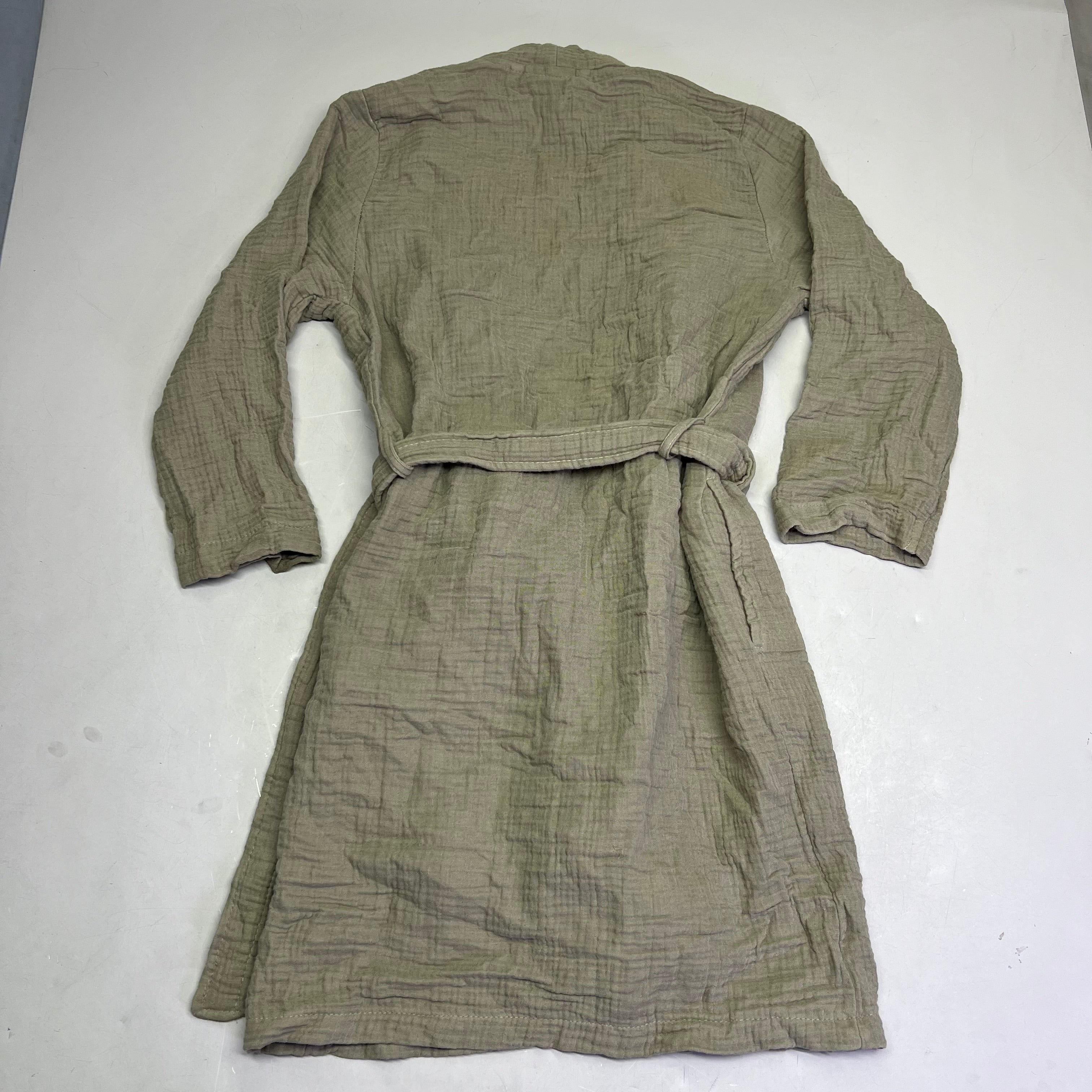 PARACHUTE 4-Ply Gauze Cloud Cotton Robe W/ Pockets Men's Sz S Moss (Pre-Owned)