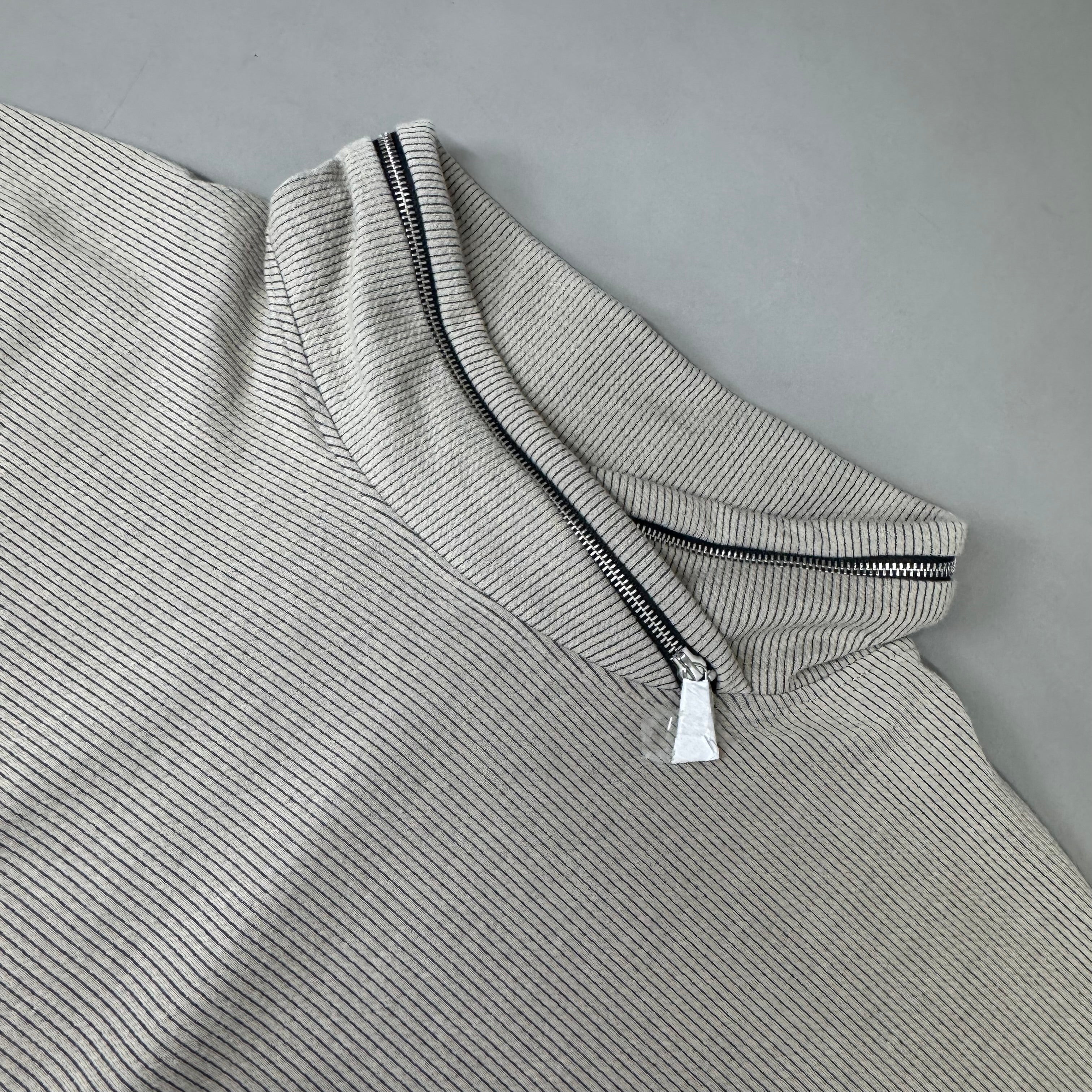 MULTIPLES Zippered Cowl Neck Top Petite Women's Sz PXL Stone M44802TP