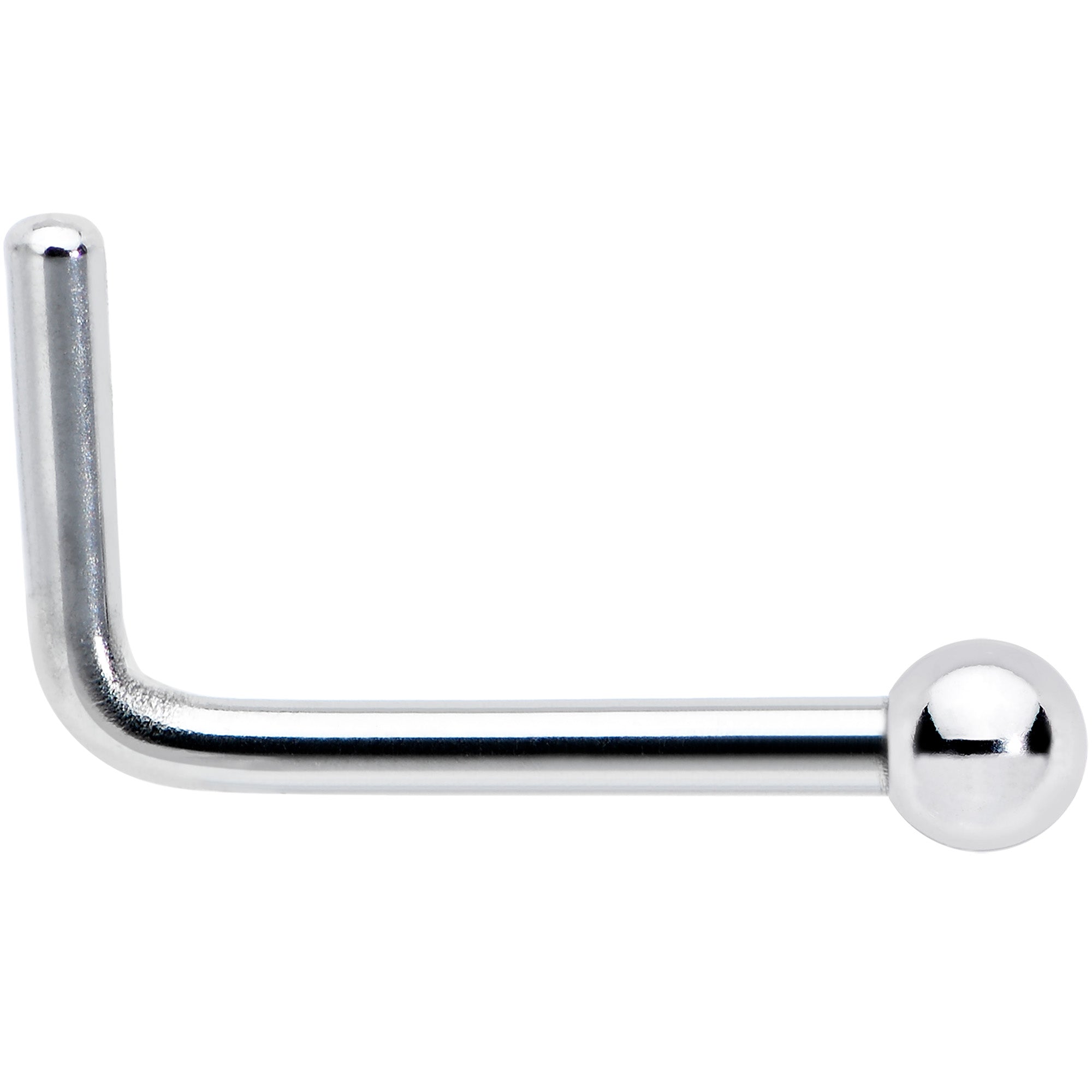 20G Stainless Steel Stainless Steel Micro Ball Nose Ring L-Shaped