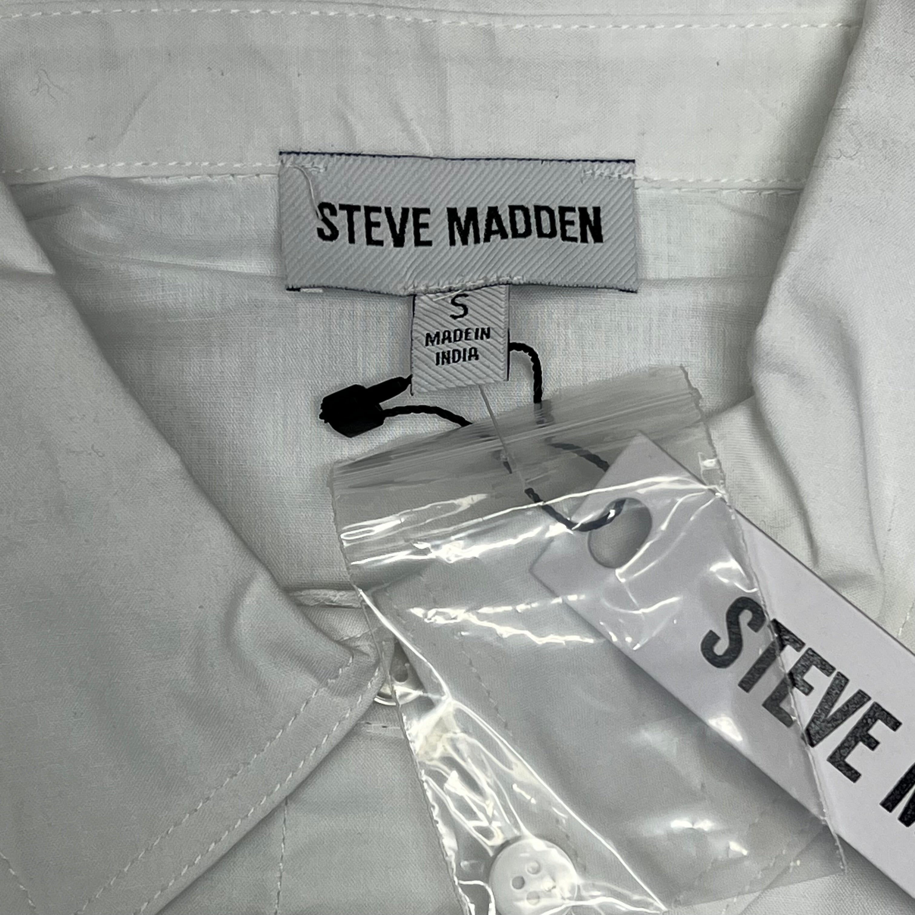 STEVE MADDEN Fit & Flare Shirt Dress Long Sleeve Button Cuff Women's Sz S Cloud