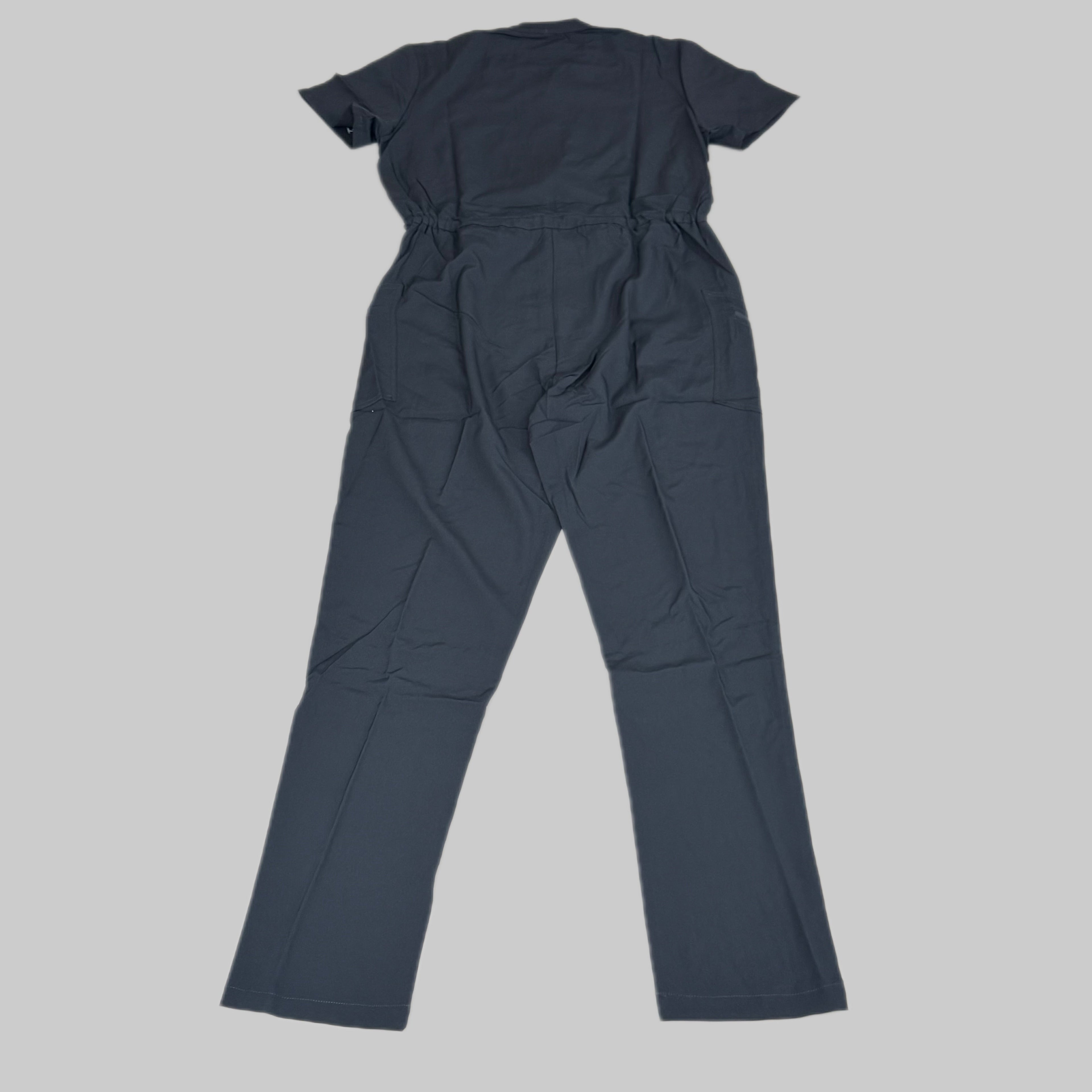 GREEN TOWN 4 Flex Scrubs Jumpsuit Cinch In Waist Women's Sz M Pewter GFX-023AST