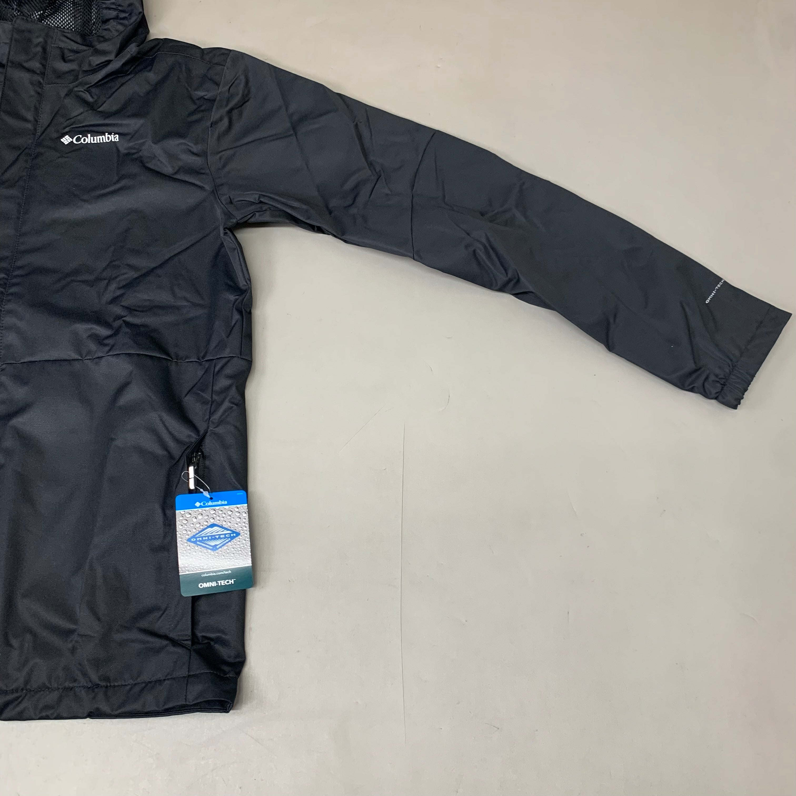 COLUMBIA Reflective Detail Hikebound Jacket Boys Youth Sz XL Black SB6647-010