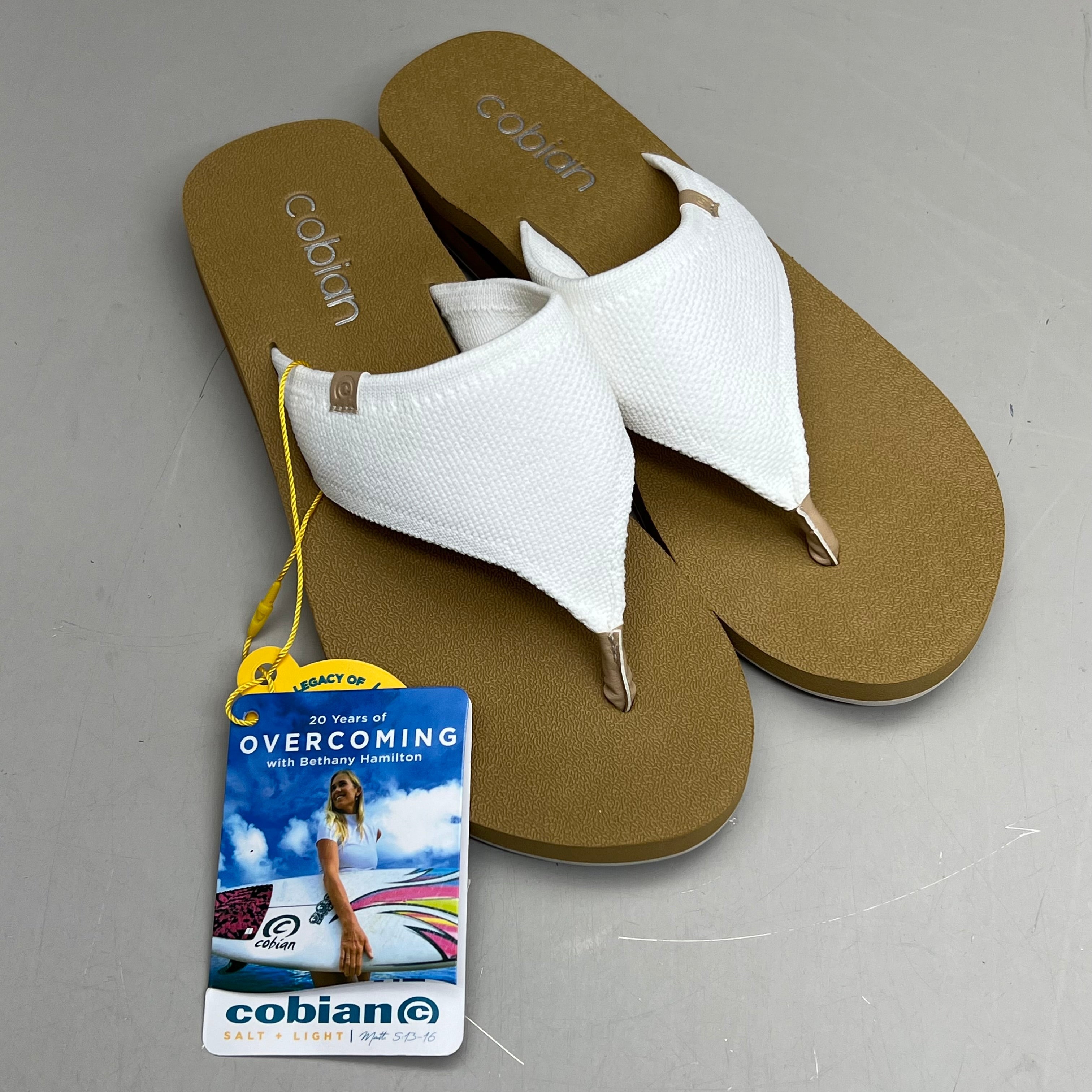 COBIAN Bermuda Bounce Mesh Strap Women's Sz 8 EU 38.5 Cream BEB24-110-8