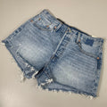 LEVIS 501 Original Fit High Rise Shorts Medium Wash Women's Sz 29 Mega Vibe Blue