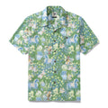 Men's Hawaiian Shirt Fantasy Garden Print Cotton Button-down Short Sleeve Aloha Shirt By Evan