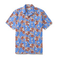 Hawaiian Shirts For Men Vintage Cotton Flower Wreath and Surfer Short Sleeve Aloha Shirt By Evan