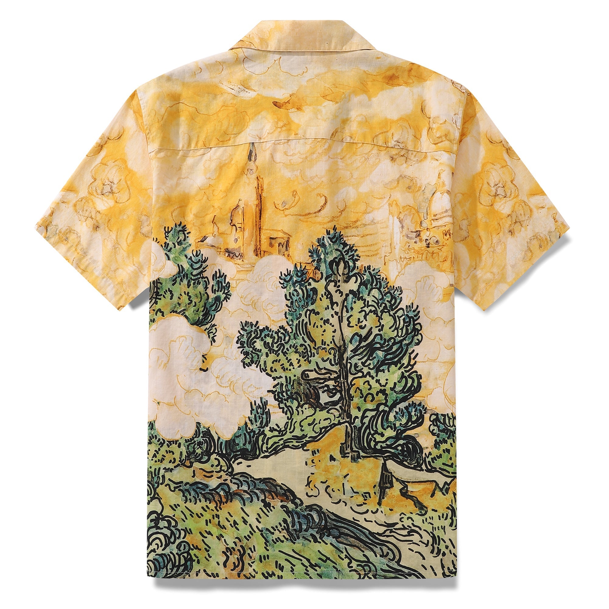 Hawaiian Shirt For Men 1950s Vintage Nature's Canvas Shirt Camp Collar 100% Cotton By Sylvia