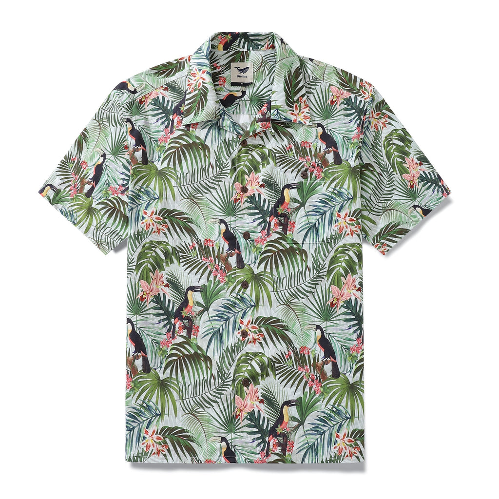 Hawaiian Shirt For Men Studio 1930s Vintage Shirt Camp Collar 100% Cotton By Brooklyn Bees Design Studio