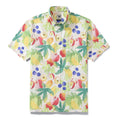 Men's Hawaiian Shirt Fruit Salad Print Cotton Button-down Short Sleeve Aloha Shirt By Evan