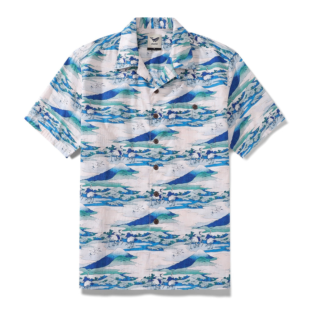 Hawaiian Shirt For Men Umezawa Manor in Sagami Province Shirt Camp Collar 100% Cotton By Amy