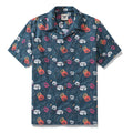 Hawaiian Shirt For Men Cranes Over Flowers By Véronique Shirt Camp Collar 100% Cotton