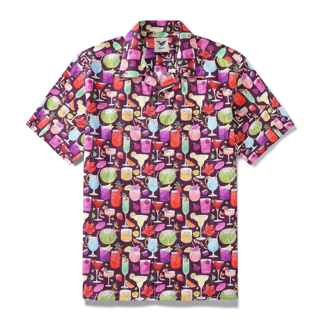 Hawaiian Shirt For Men 1960s Vintage Hello Summe Shirt Camp Collar 100% Cotton By Girija Kulkarni
