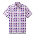 Men's Plaid Shirt Gradient Geometry Purple Print Cotton Hawaiian Shirt By Amy