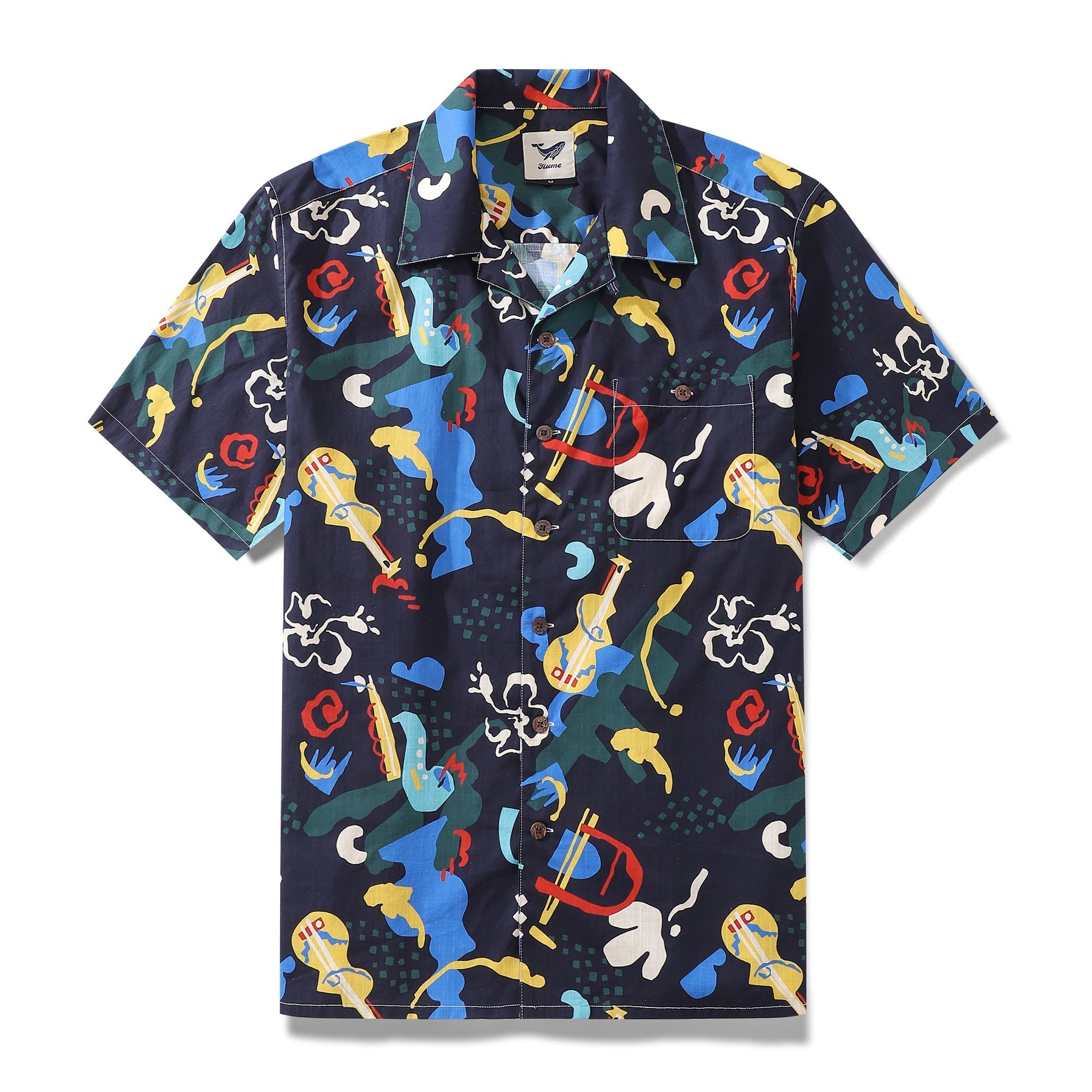 1960s Vintage Hawaiian Shirt For Men Jazz Club Shirt Camp Collar 100% Cotton By Evan