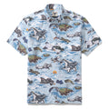 Men's Hawaiian Shirt Flight of the Falcons Cotton Button-down Short Sleeve Aloha Shirt By Sun
